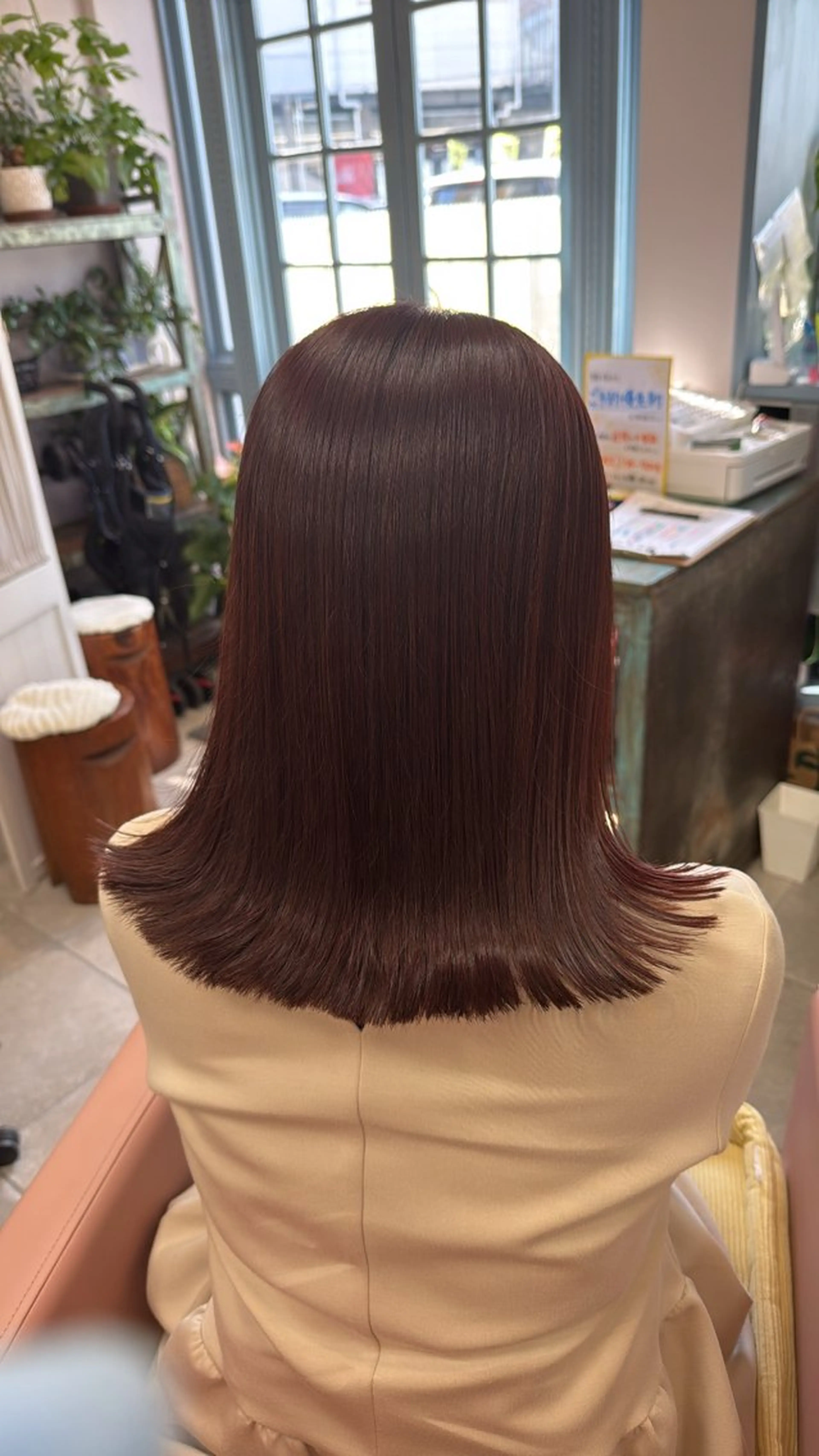 セミロング カラー ブラウンカラー レッドカラー レッドブラウン カット ヘアカラー トリートメント Sakura .のヘアスタイル
