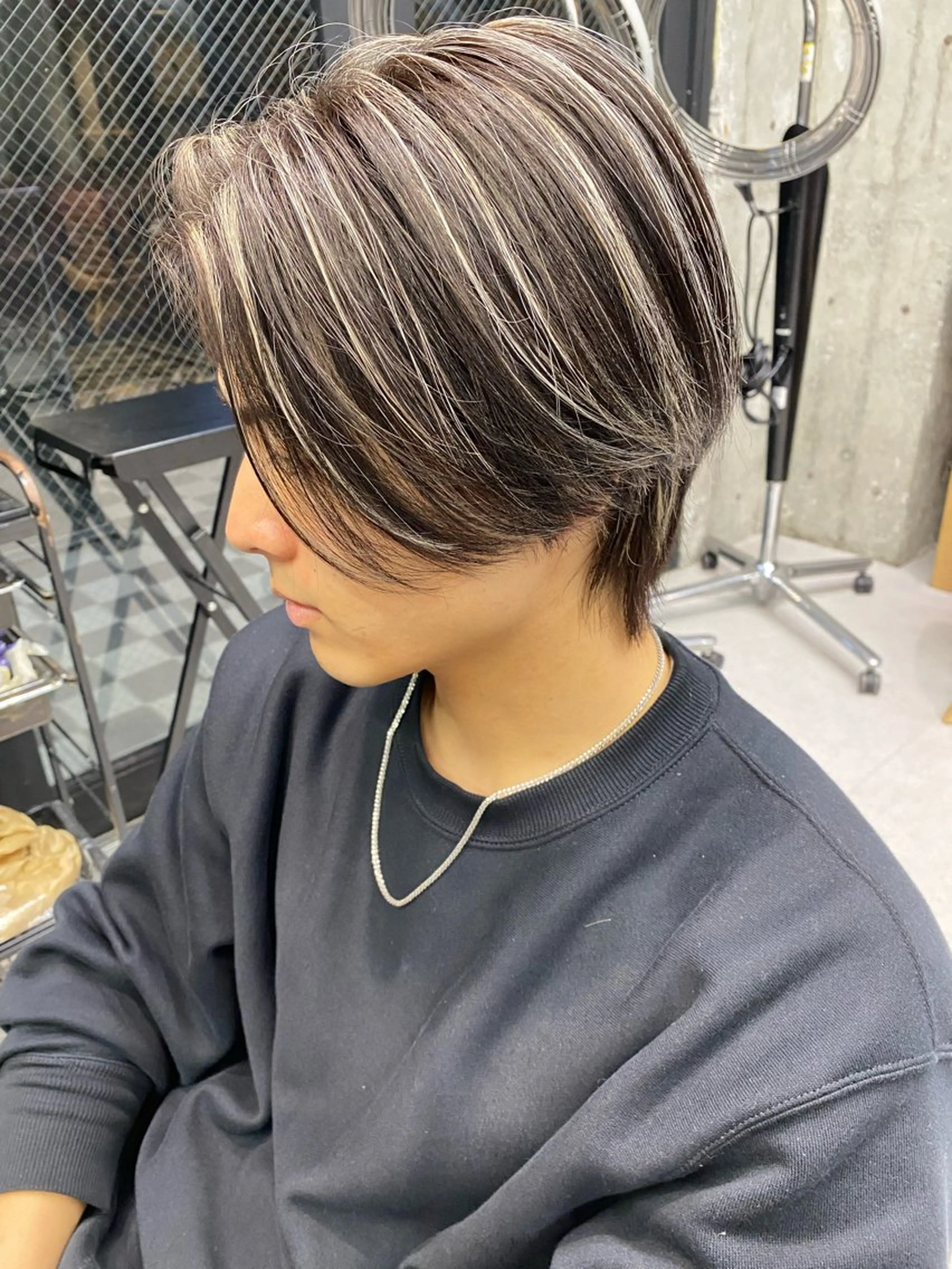 ミディアム ハイライト ヘアカラー 🇺🇸ルミナ🔥 外国人風ハイライトのヘアスタイル