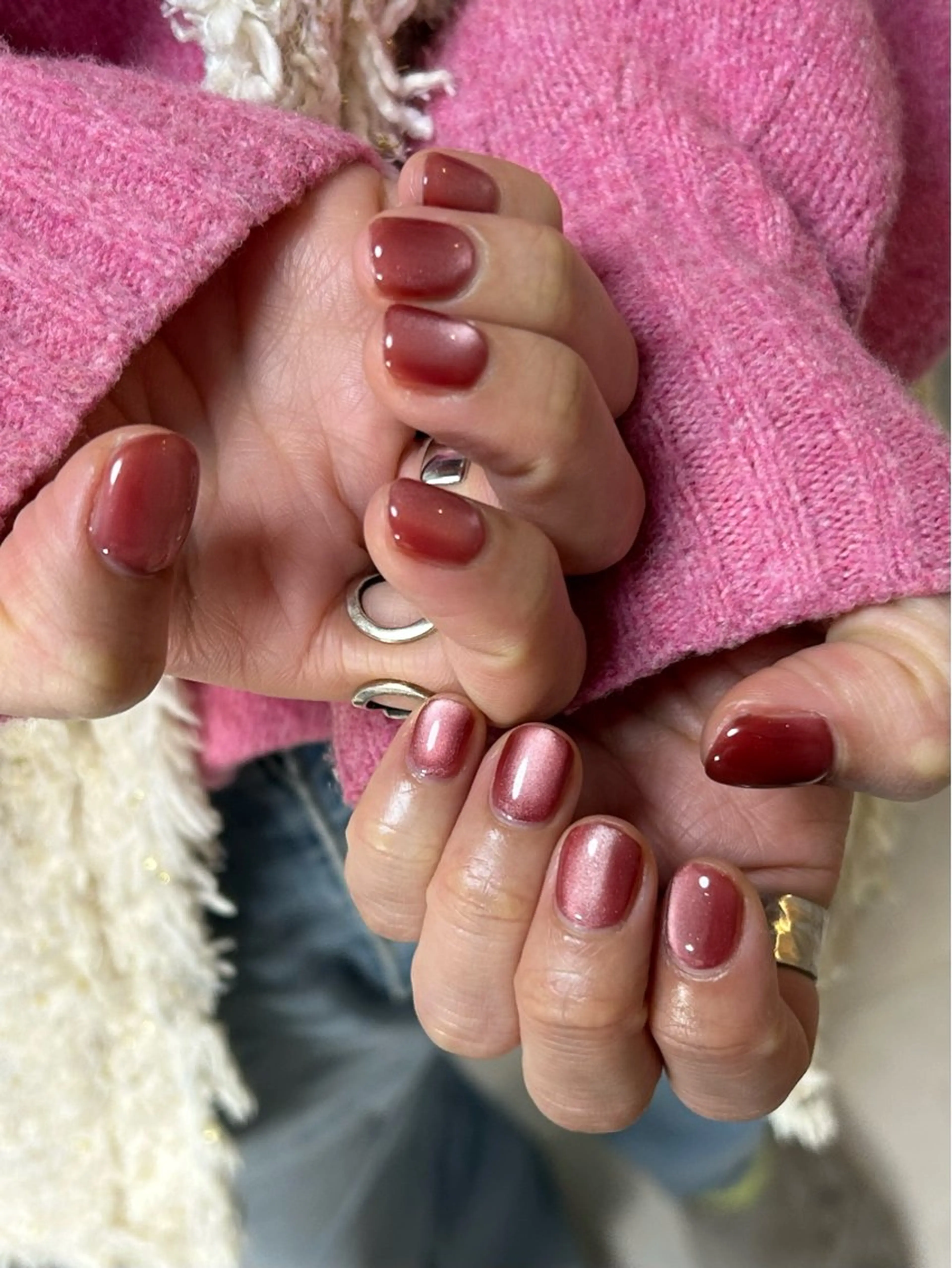 ネイル 氷ネイル・うるうるネイル マグネットネイル ten nail salon　かえでのネイルデザイン