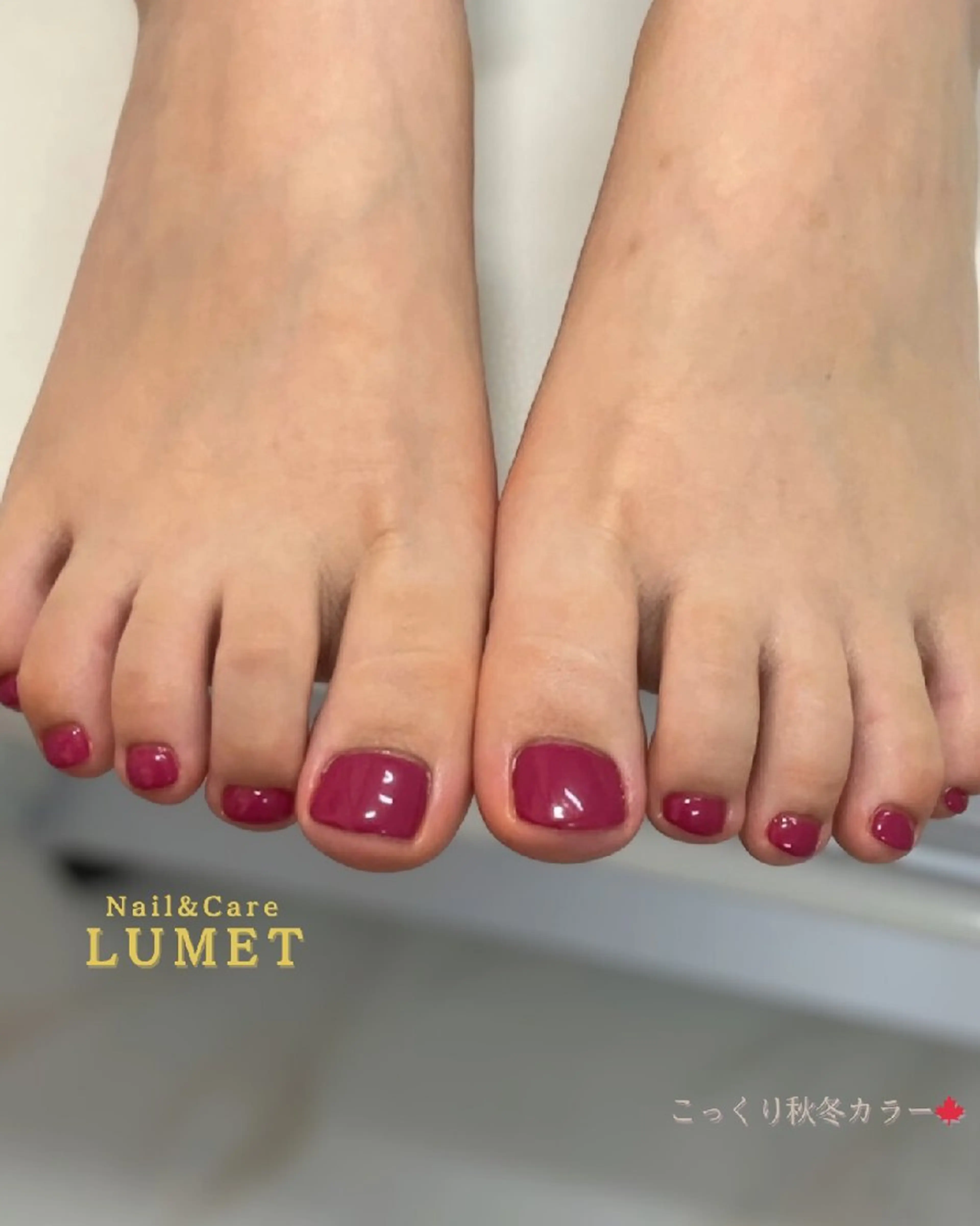 ネイル フットネイル 赤色 Nail&Care LUMET【ルメ】のネイルデザイン