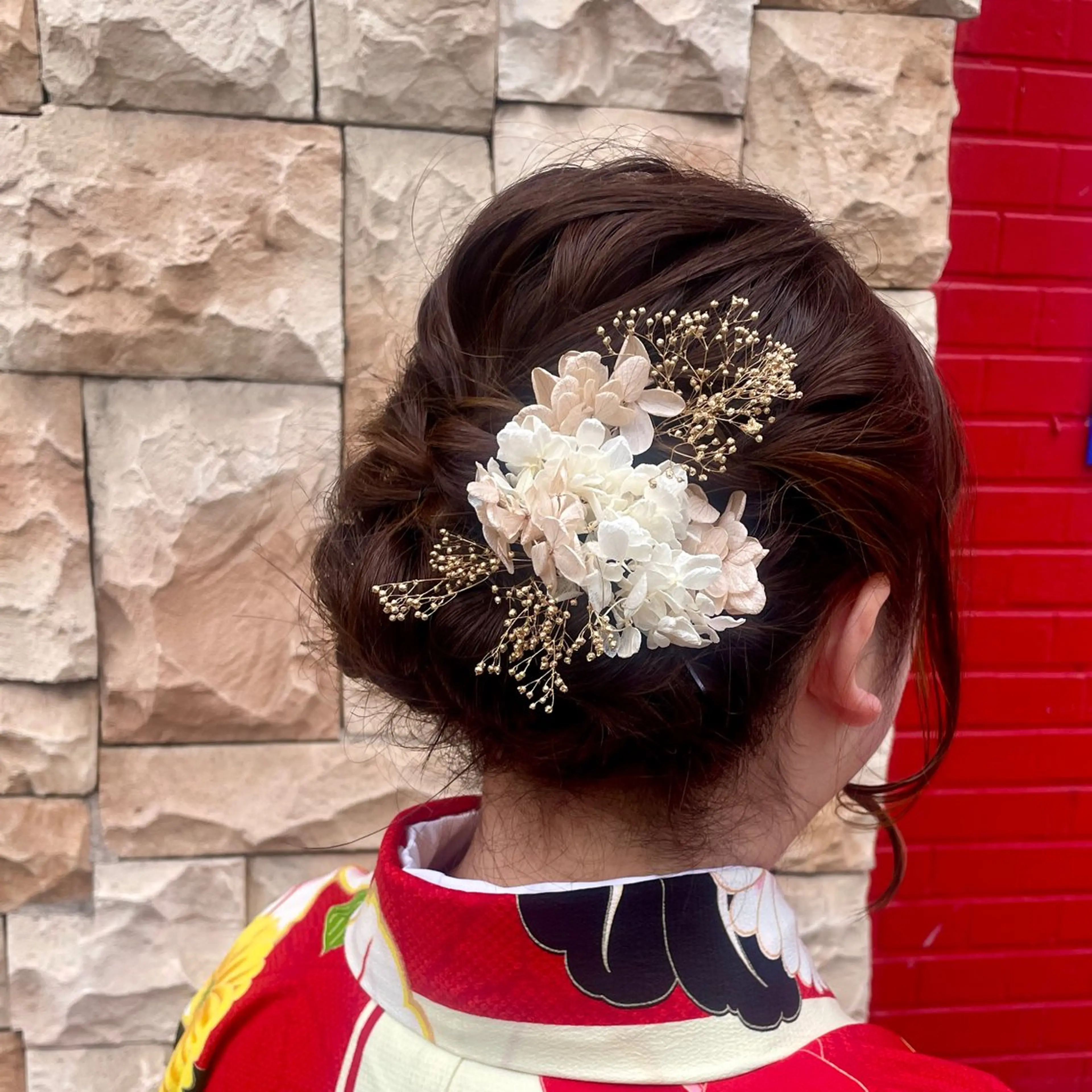 ミディアム ヘアアレンジ 卒業式のヘアスタイル ヘアセット ブリーチ/ヘアセット 【𝙍𝙞𝙣𝙤】のヘアスタイル