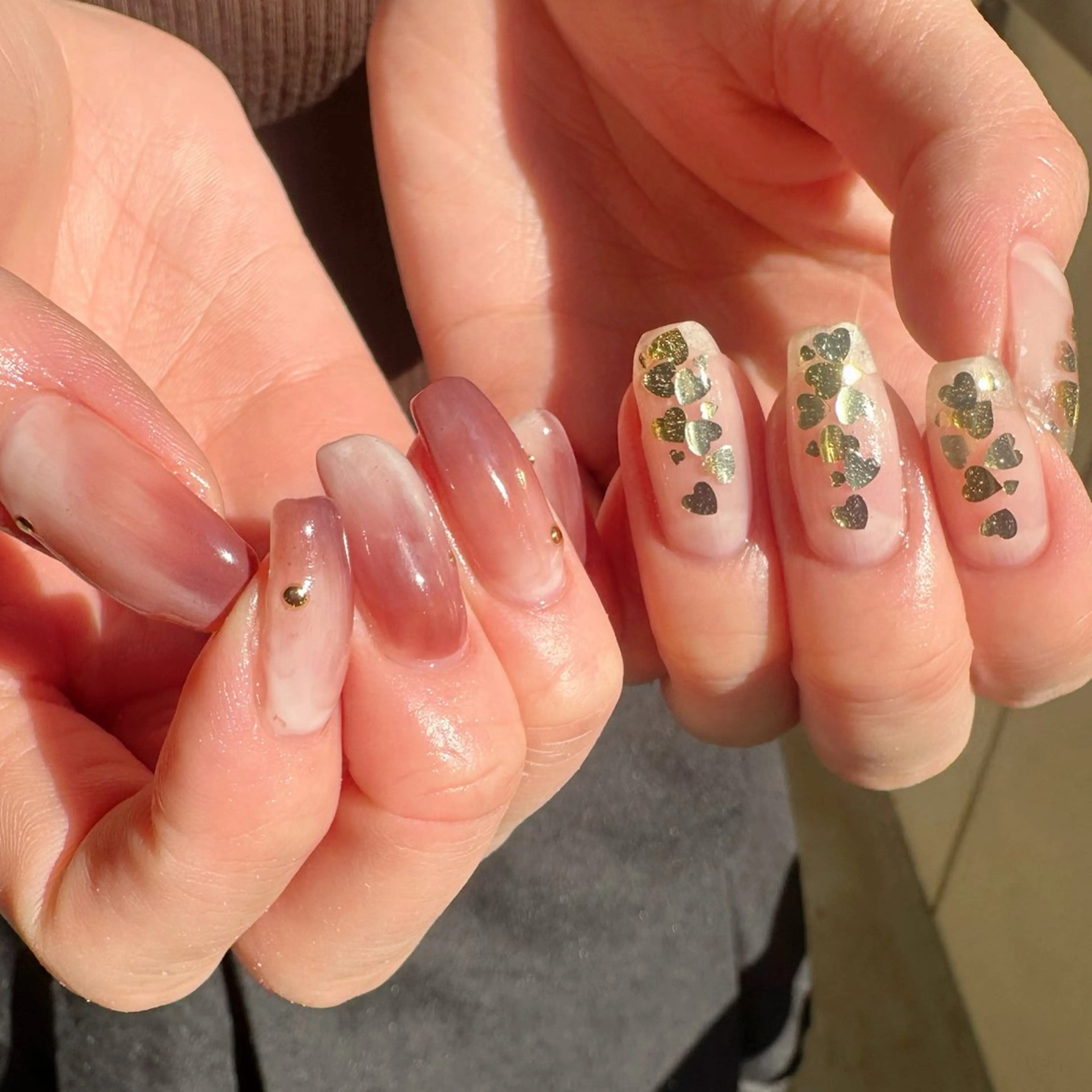 ネイル ハート 氷ネイル・うるうるネイル キラキラネイル 韓国ネイル 大理石ネイル(マーブル) 🪞KAPE NAIL 🪞のネイルデザイン