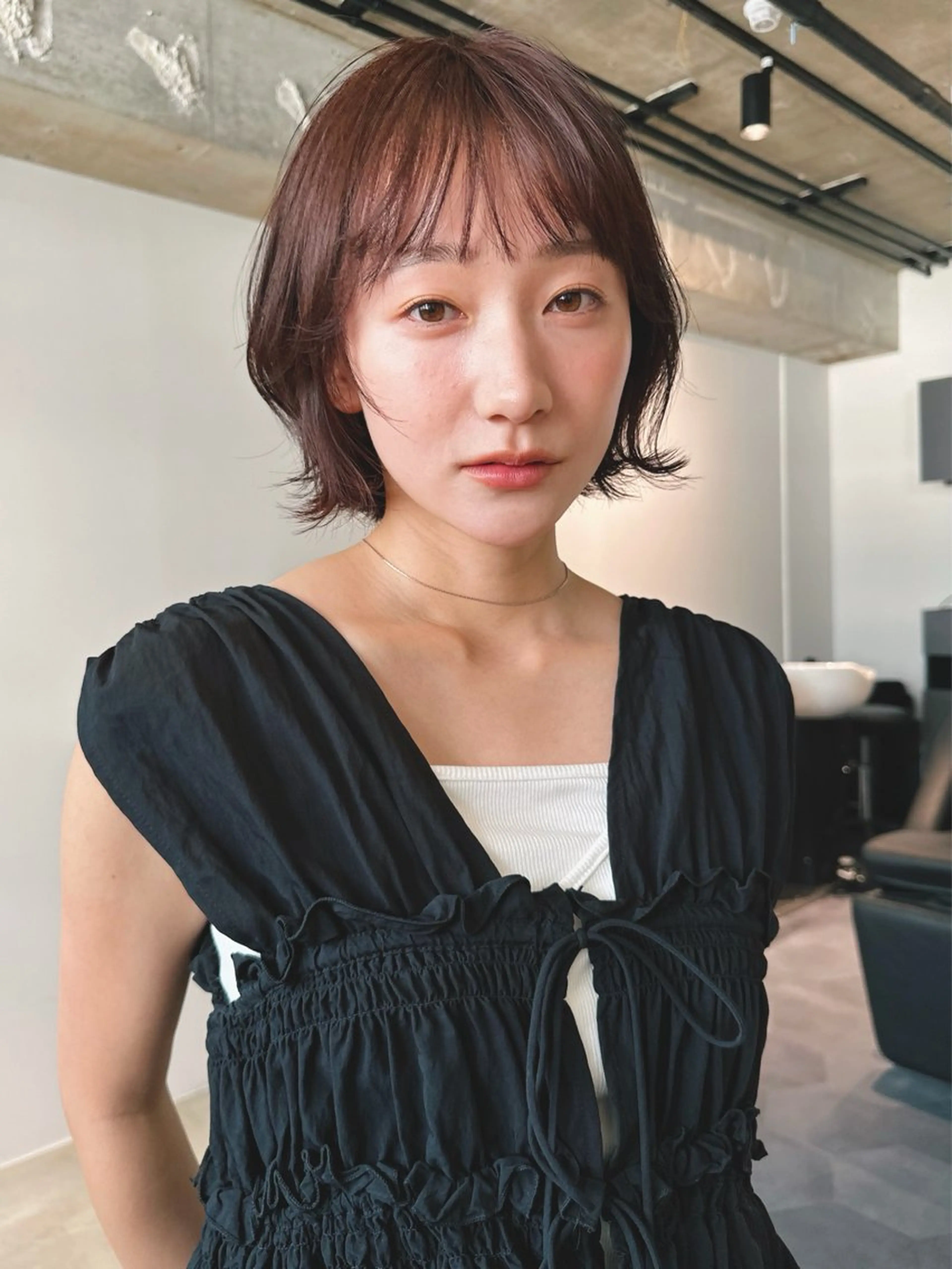 ショート カラー パーマ 🫧小顔×似合わせ× 透明感カラー🫧のヘアスタイル