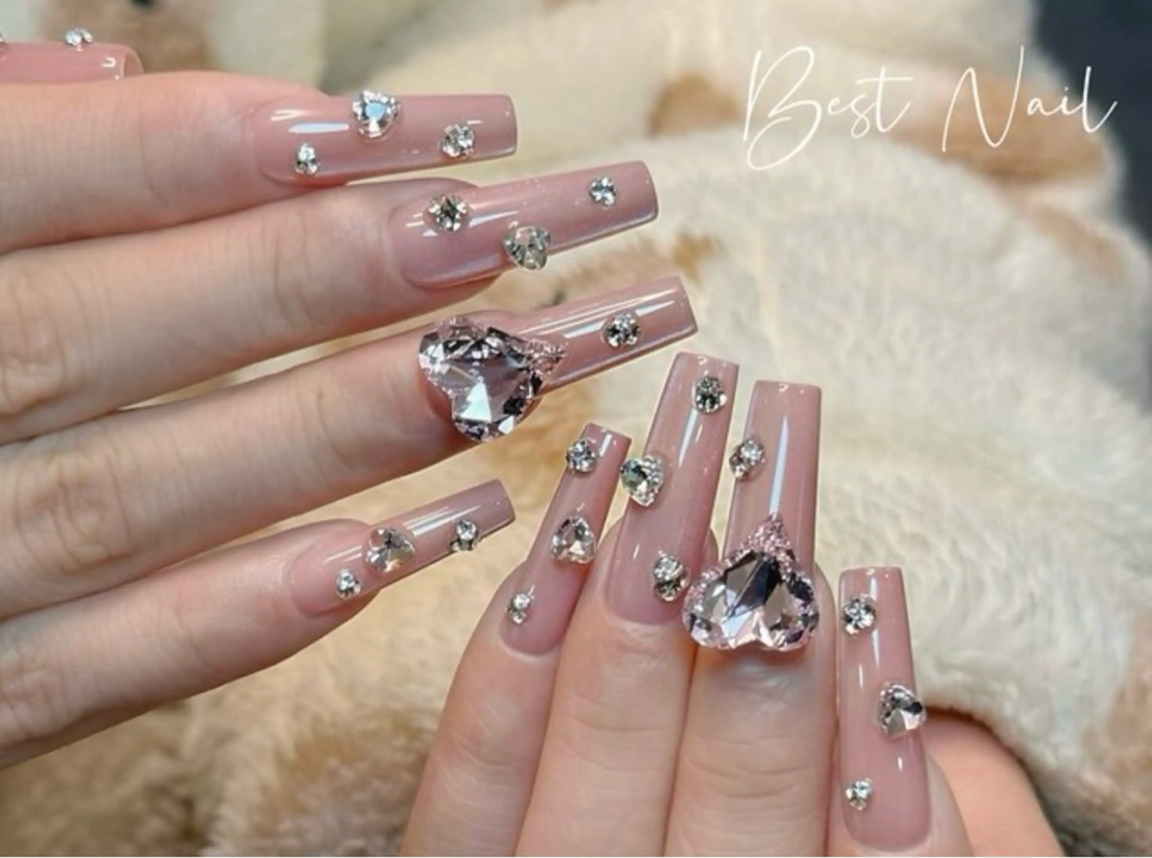 ネイル オーロラネイル クリアネイル 長さ出し ジェルネイル 韓国ネイル ハンドネイル best nailのネイルデザイン