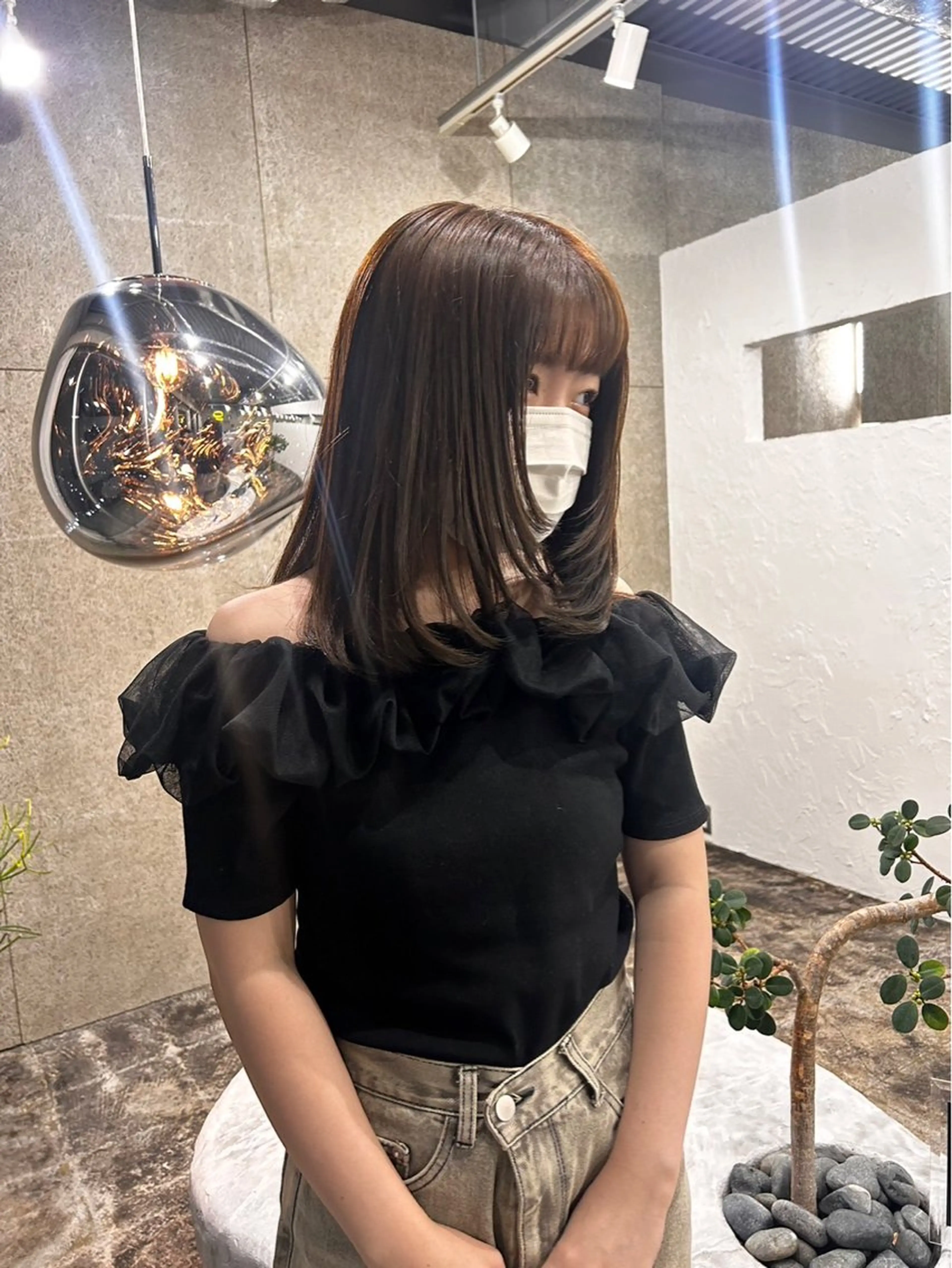 セミロング 顔まわりレイヤー レイヤーカット 似合わせカット カット shiba tomomiのヘアスタイル