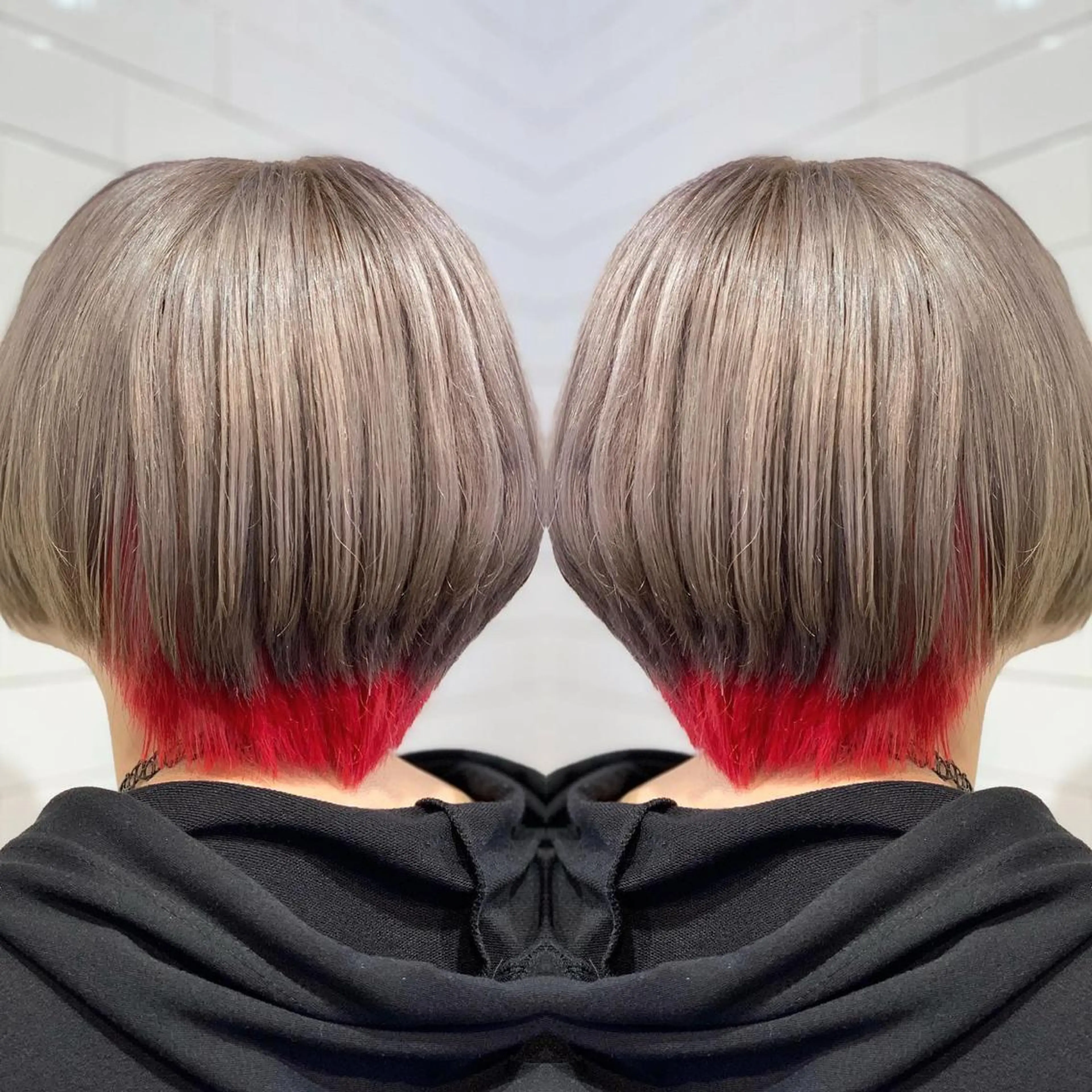 ショート カラー ヘアアレンジ 髪質改善×ハイトーン 中田啄也のヘアスタイル