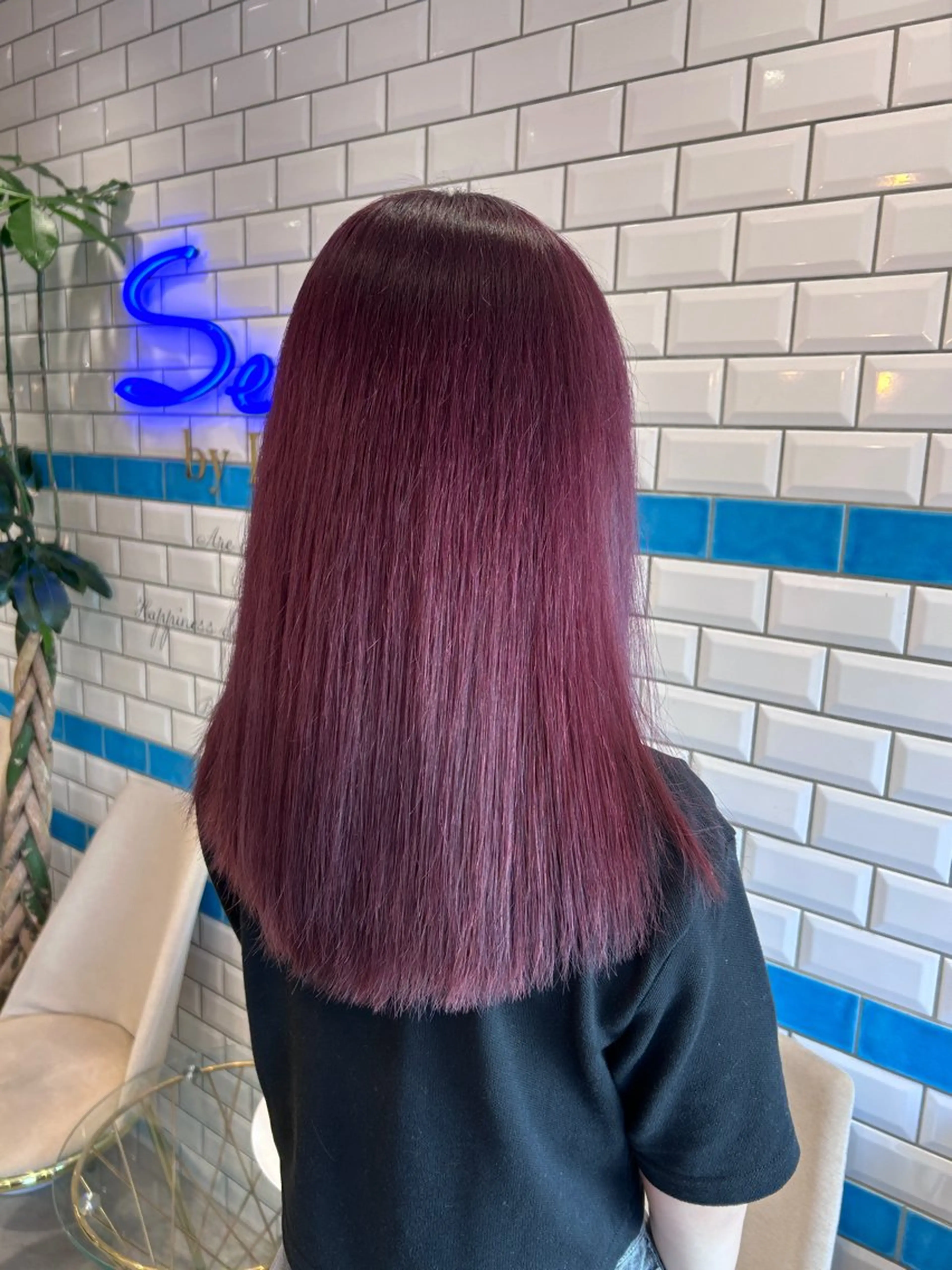 セミロング カラー ラベンダーカラー ボブ/レイヤーボブ/ 髪質改善/梶川 夏季のヘアスタイル