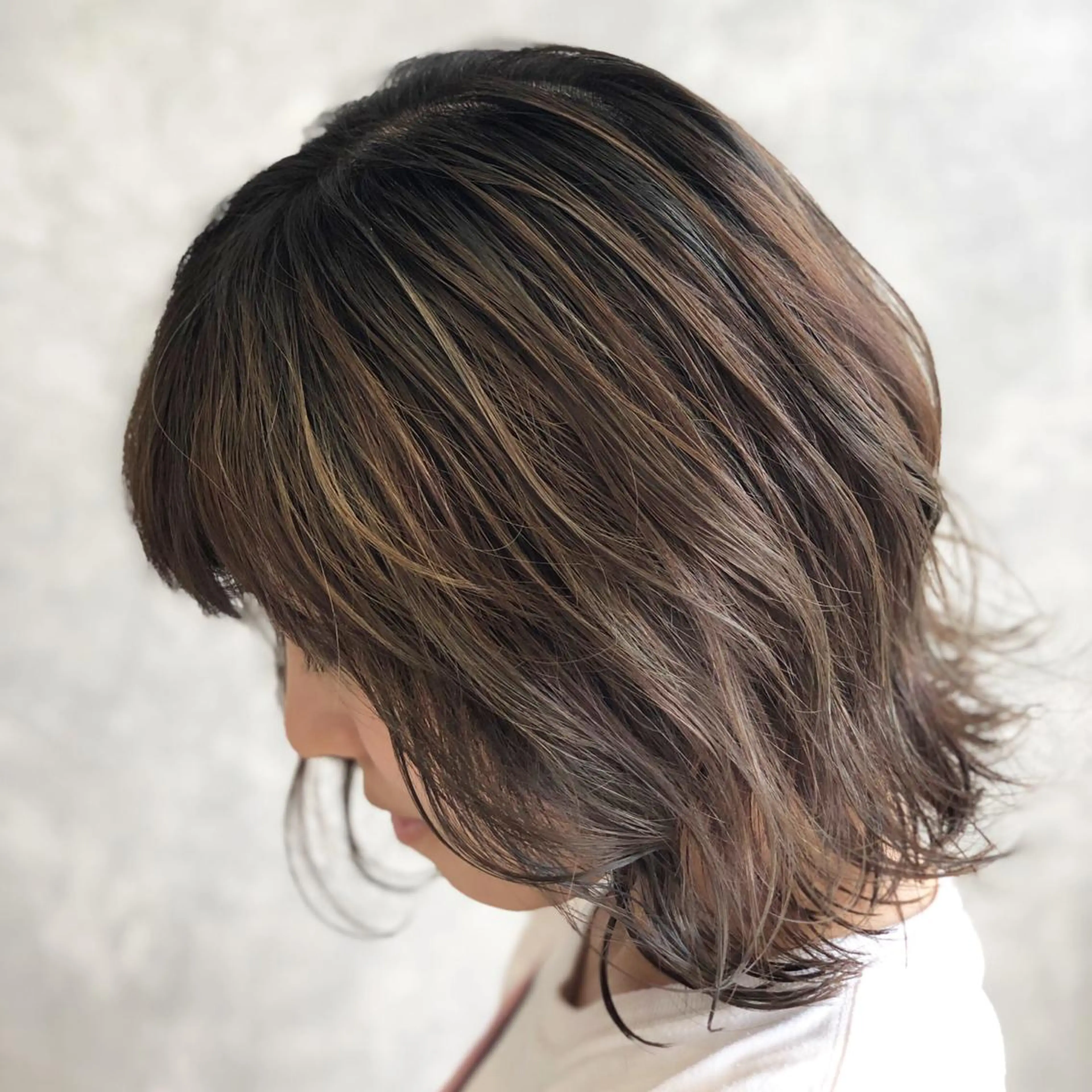 ミディアム カラー ヘアアレンジ グラデーションカラー ハイライトカラー ハイライト 渡辺　亮/ ハイライト/髪質改善のヘアスタイル