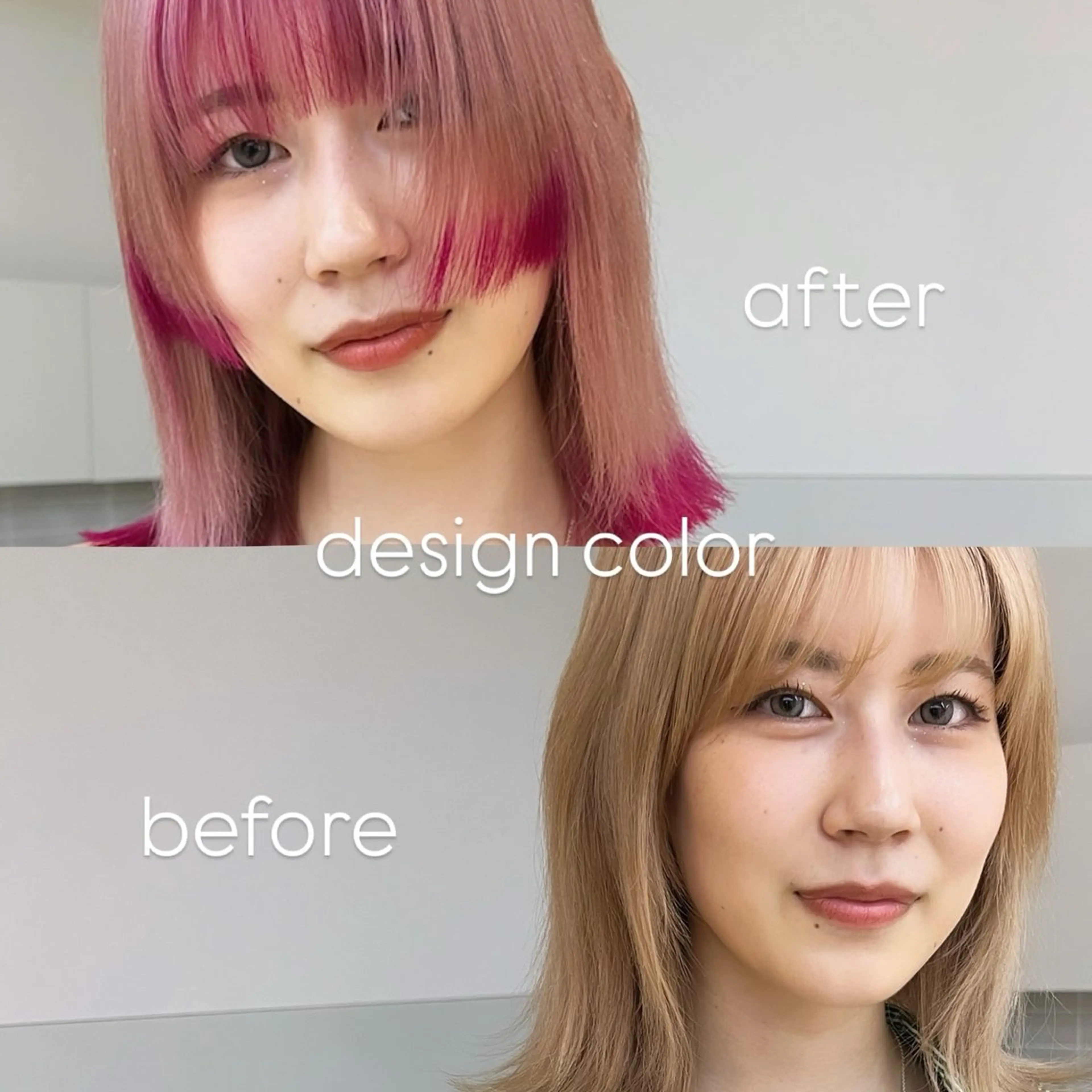 ミディアム カラー アッシュ アッシュブラウン ブリーチ ブラウンカラー ケアブリーチ ヘアカラー トリートメント ヘアセット ニュアンスレイヤー ハイトーンカラーのヘアスタイル