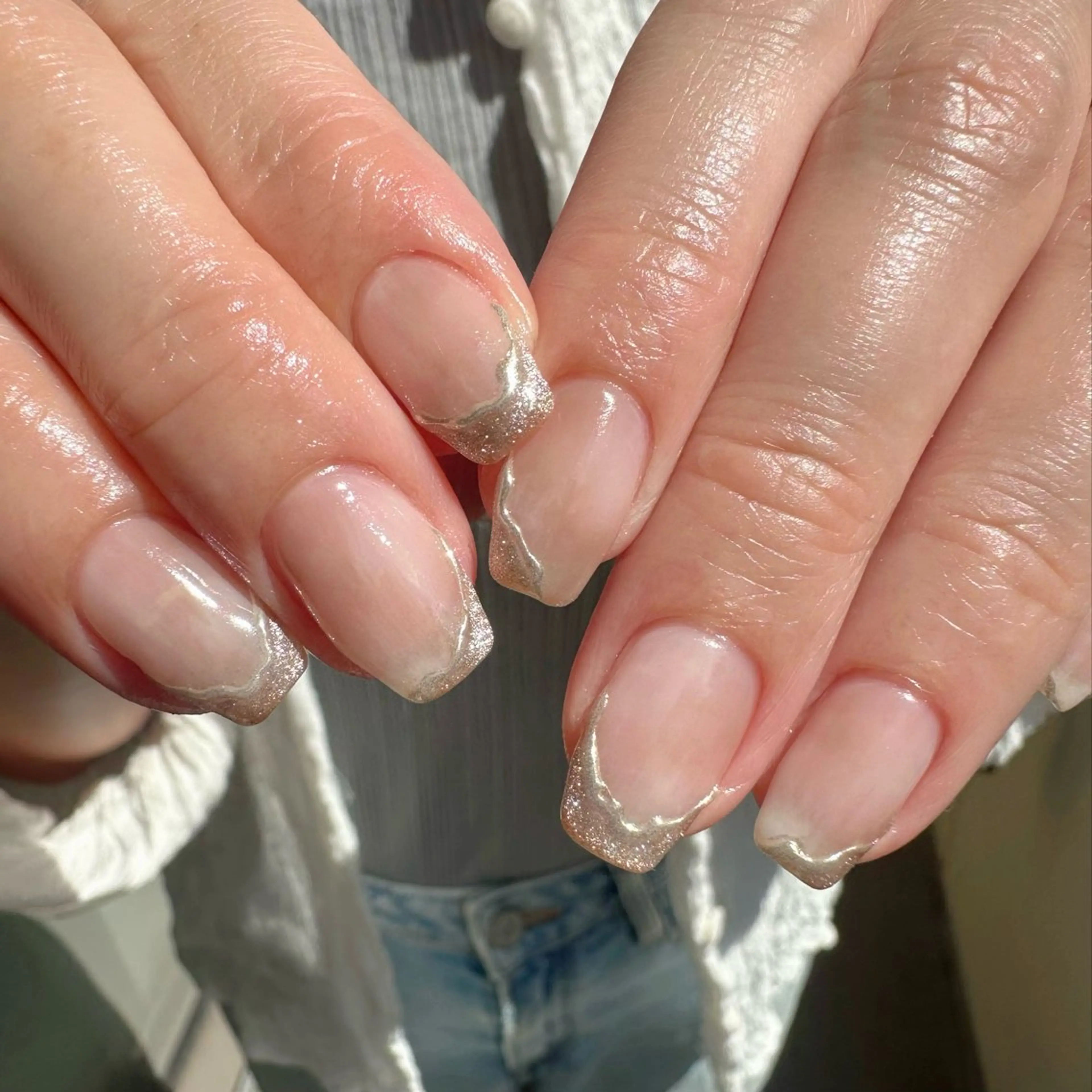 ネイル クリアネイル フレンチネイル 氷ネイル・うるうるネイル 韓国ネイル マグネットネイル 🪞KAPE NAIL 🪞のネイルデザイン