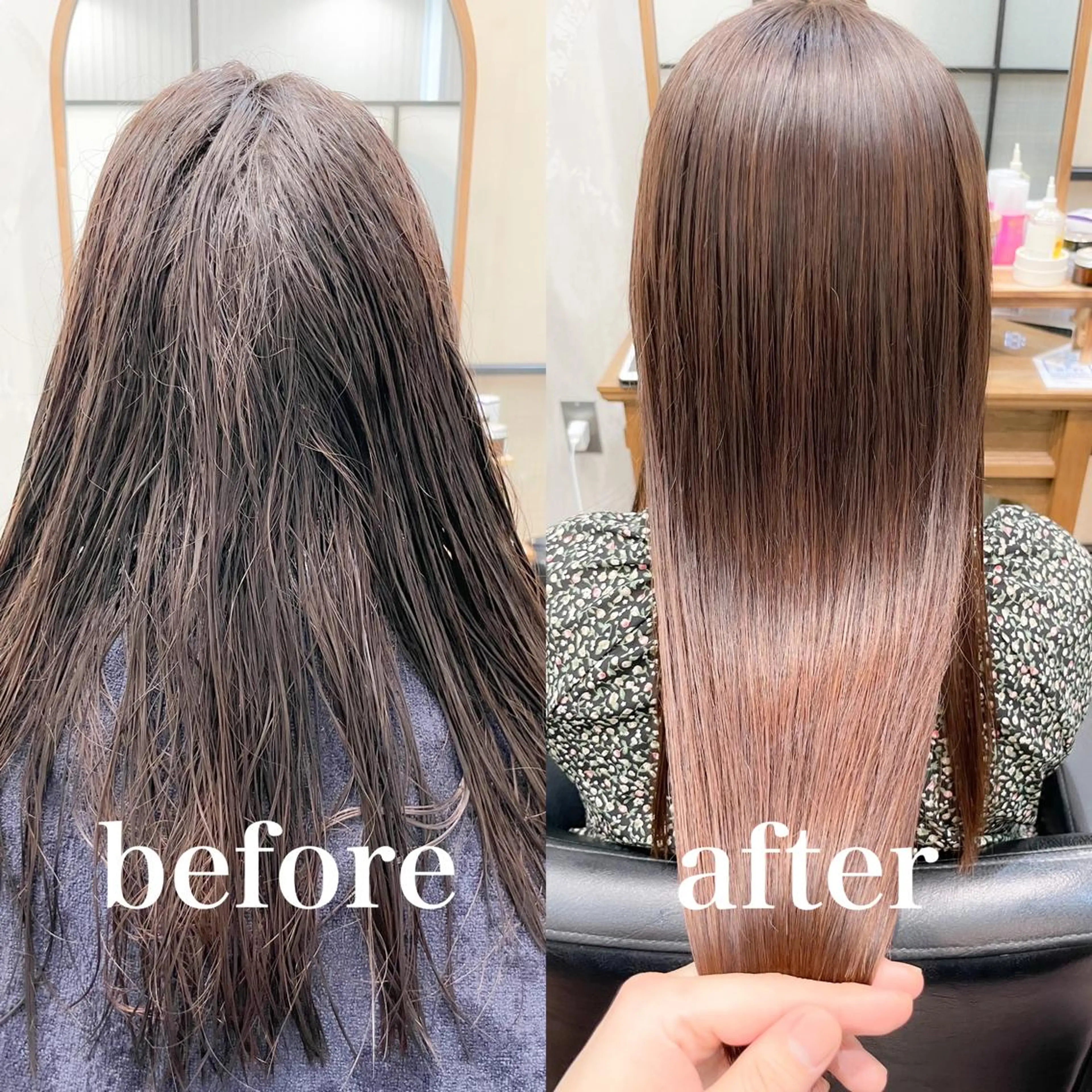 セミロング 酸性ストレート 縮毛矯正 樽見 怜のヘアスタイル