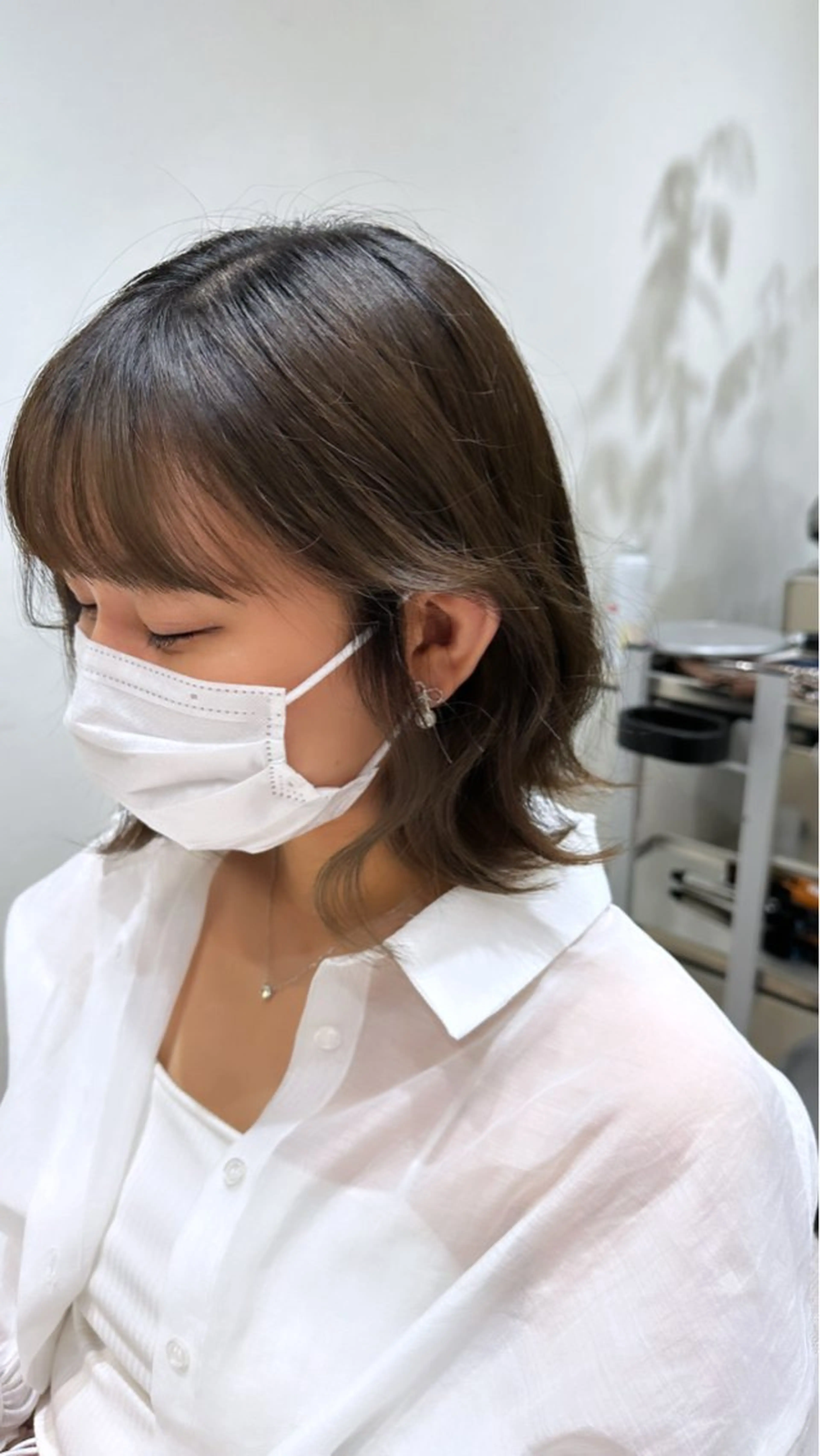 ミディアム 顔周りカット レイヤーカット カットモデル募集 ミネのヘアスタイル