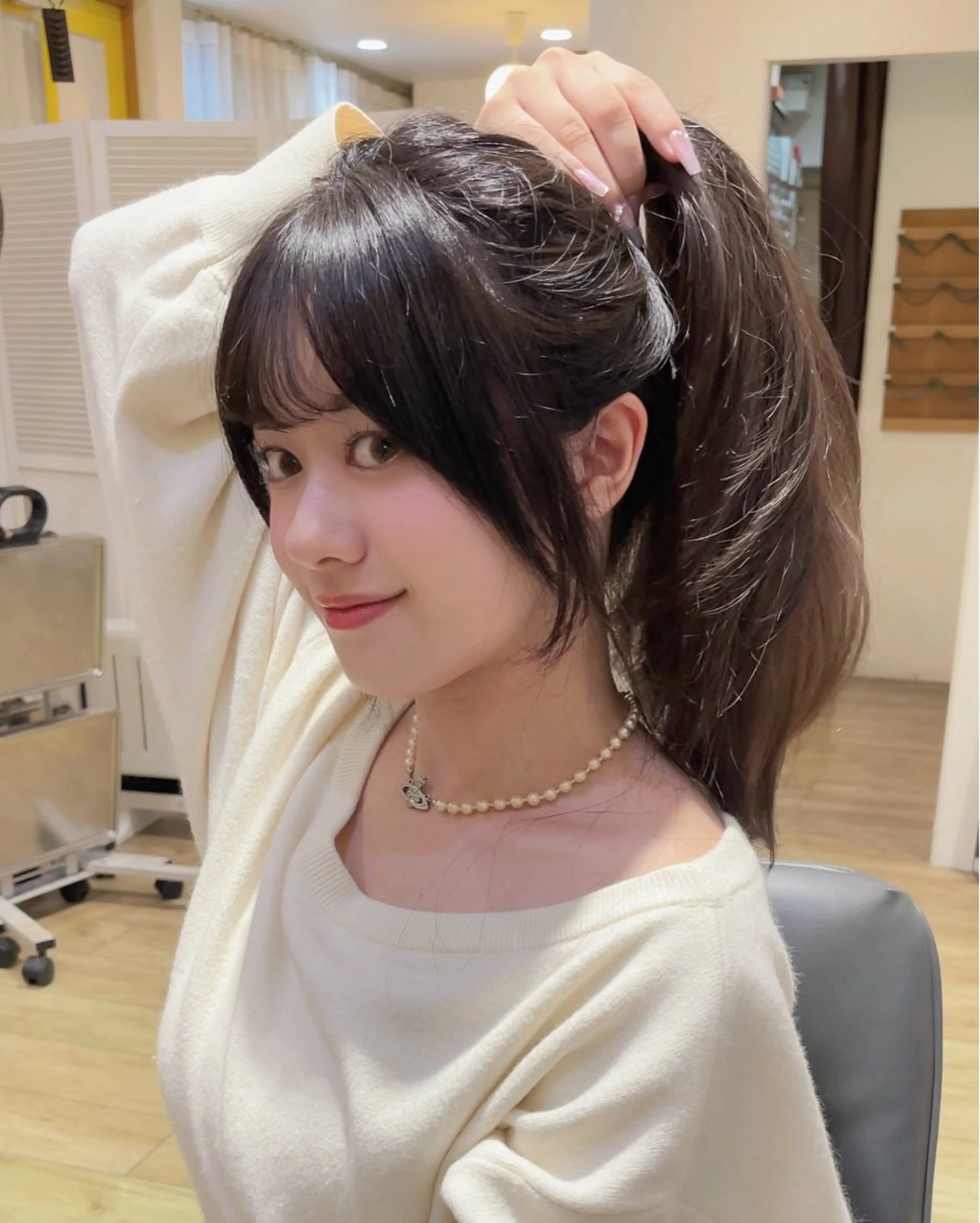 ロング くびれヘア 顔周りカット 髪質改善 韓国風ヘア レイヤーカット カット ヘアカラー トリートメント ヘッドスパ 大人可愛い透明感🌟 小顔・韓国髪🌟野中のヘアスタイル