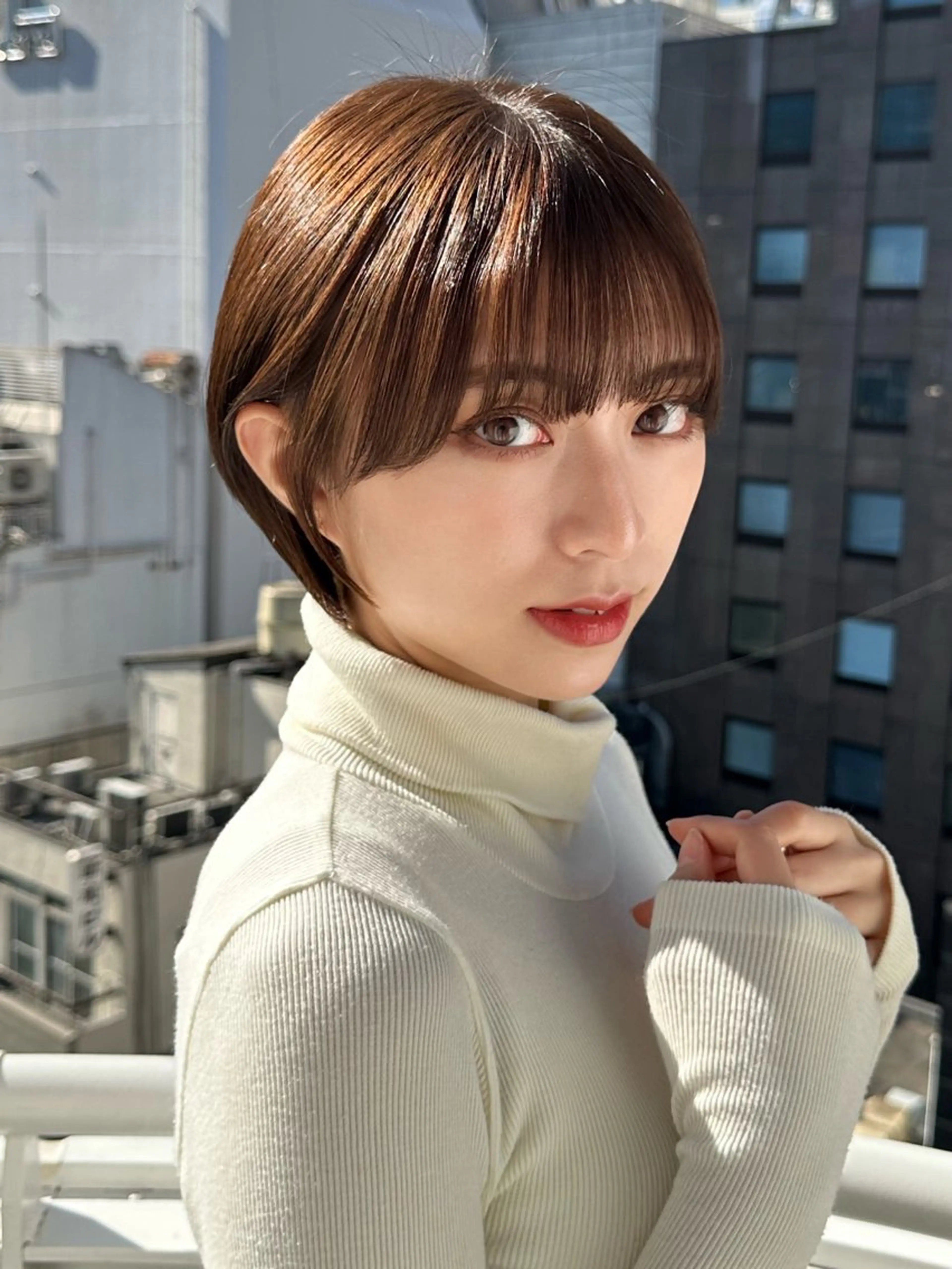ショート カラー パーマ ショートヘア カット トリートメント 新宿/髪質改善/艶髪 韓国ヘア/大重聖斗のヘアスタイル