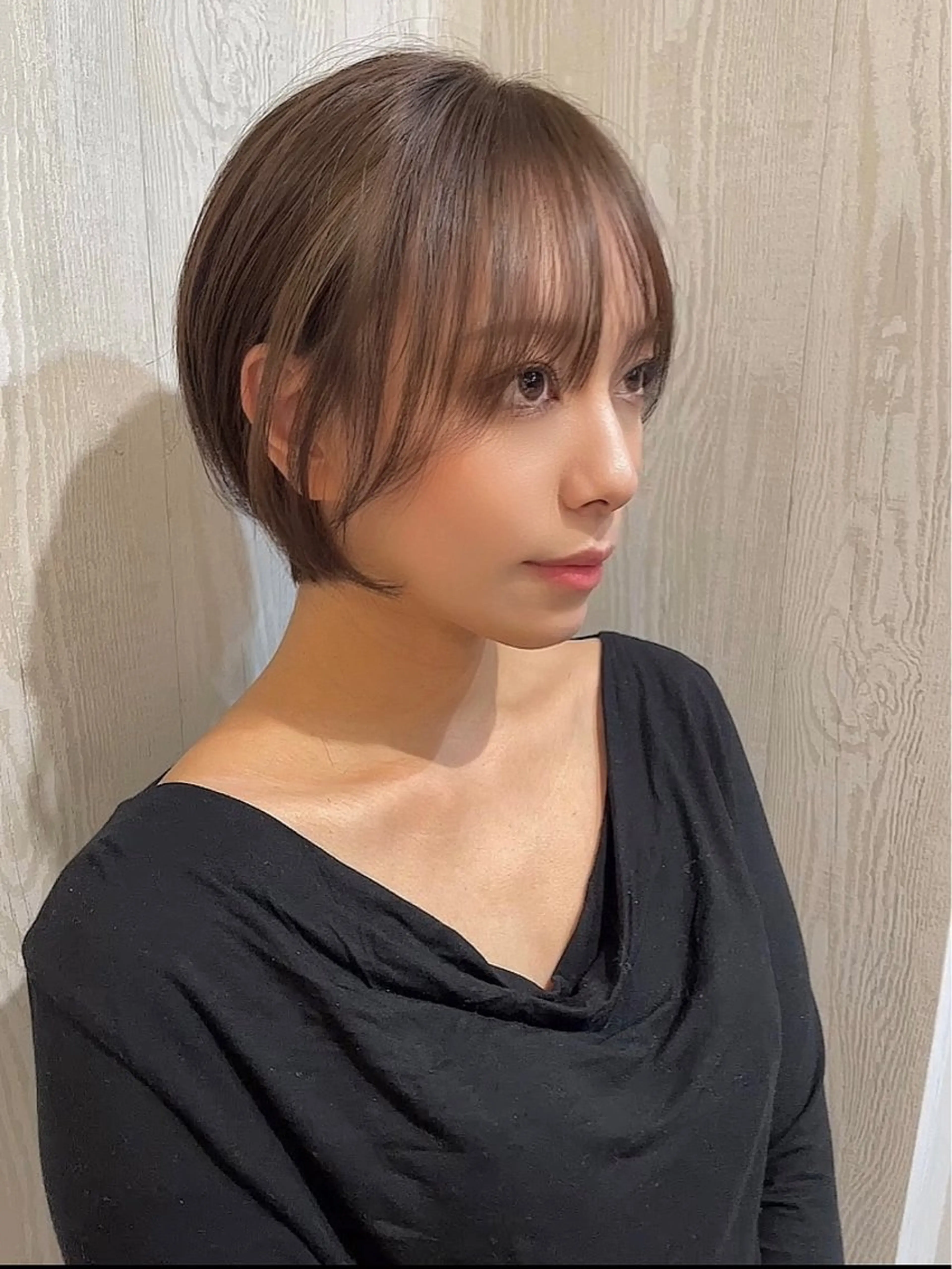 ショート カラー ショートボブ ボブ 顔まわりレイヤー 顔周りカット レイヤーカット カット ヘアカラー トリートメント 河合秀明/ショート /ボブ/レイヤーのヘアスタイル