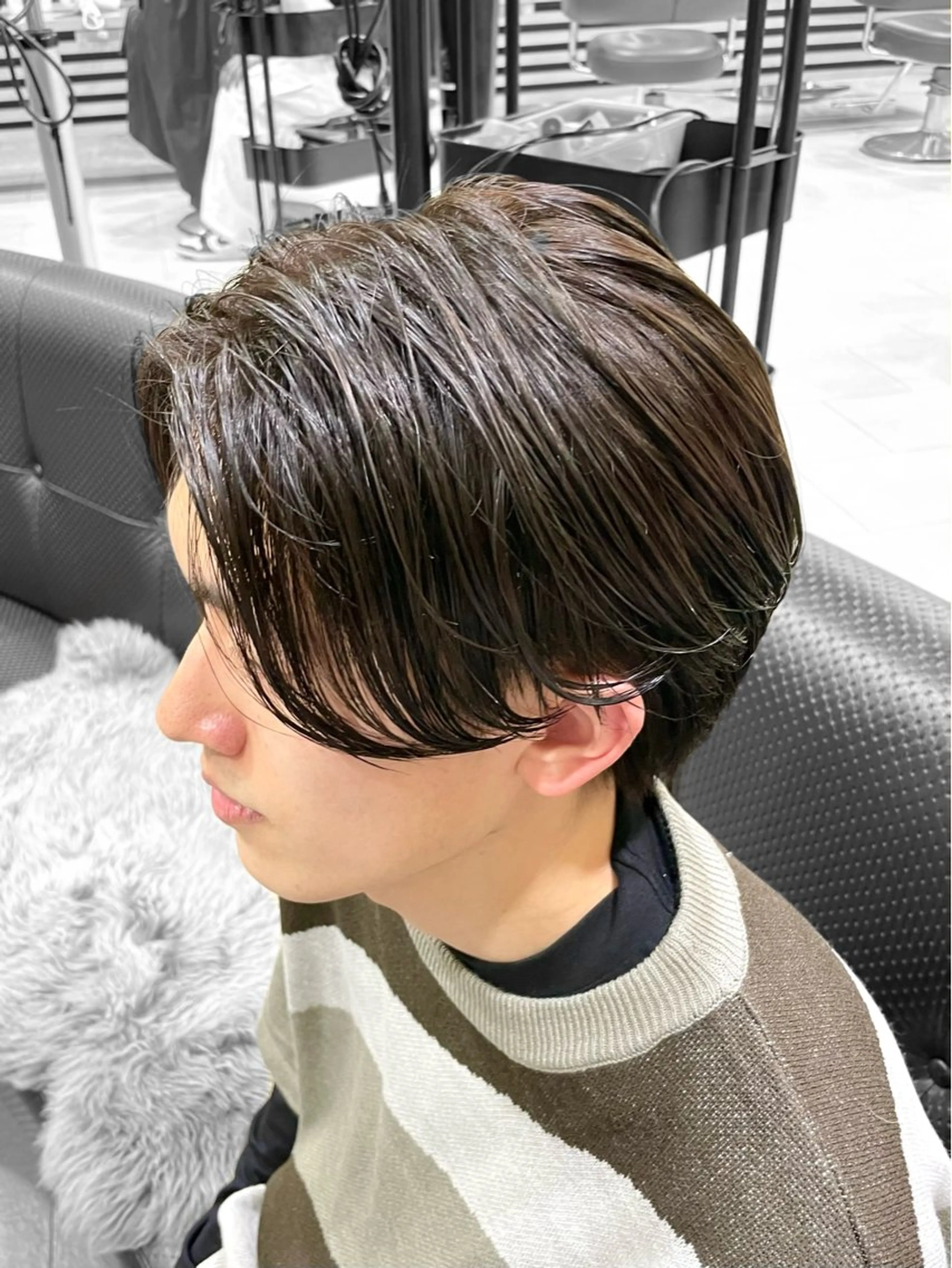 パーマ メンズ ウルフ/センタ- パート【ナナミ】のヘアスタイル