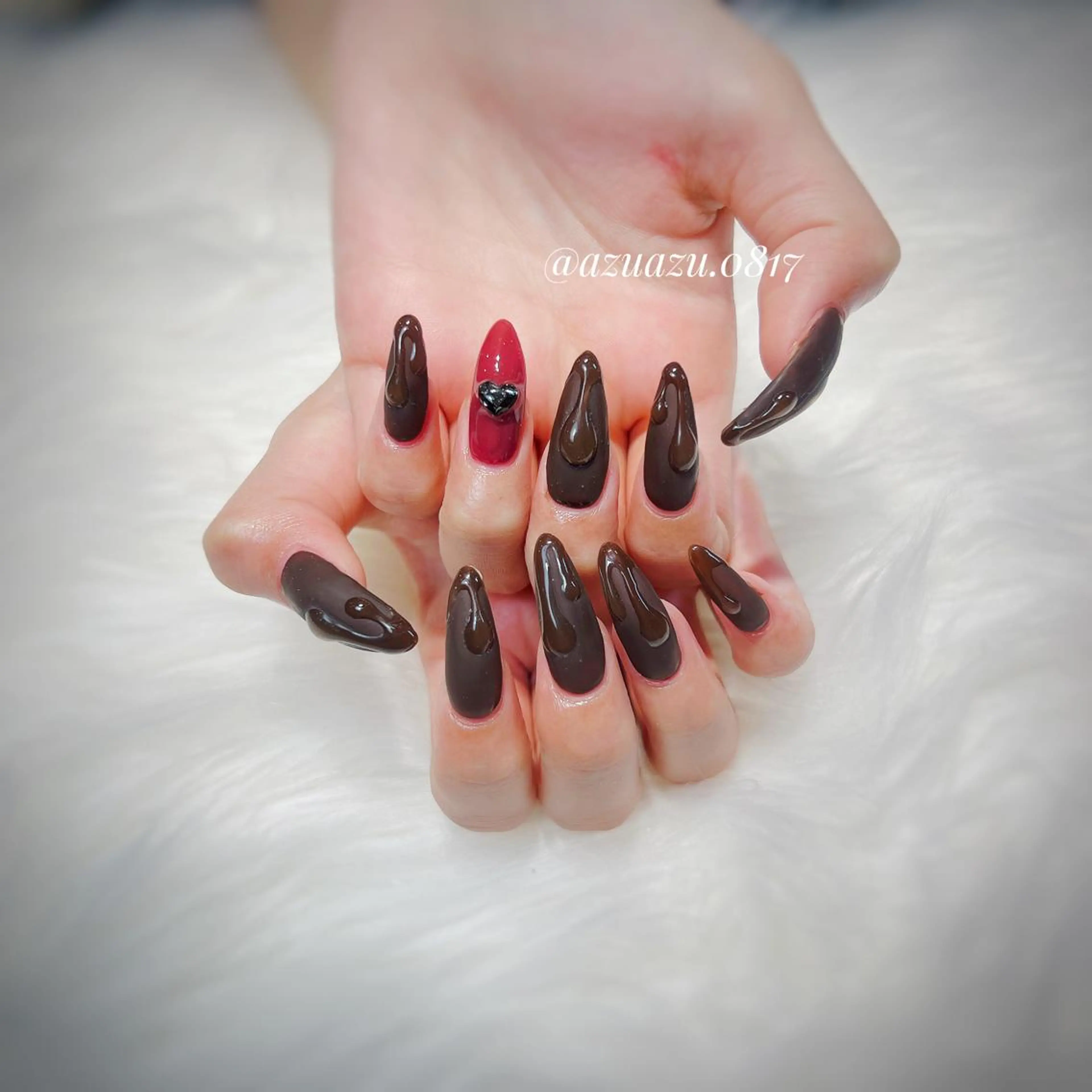 ネイル アートネイル バレンタイン ハンドネイル hair&nail ROOTS所属・ﾍｱﾒｲｸ&ﾈｲﾙ ♥️Azuのネイルデザイン