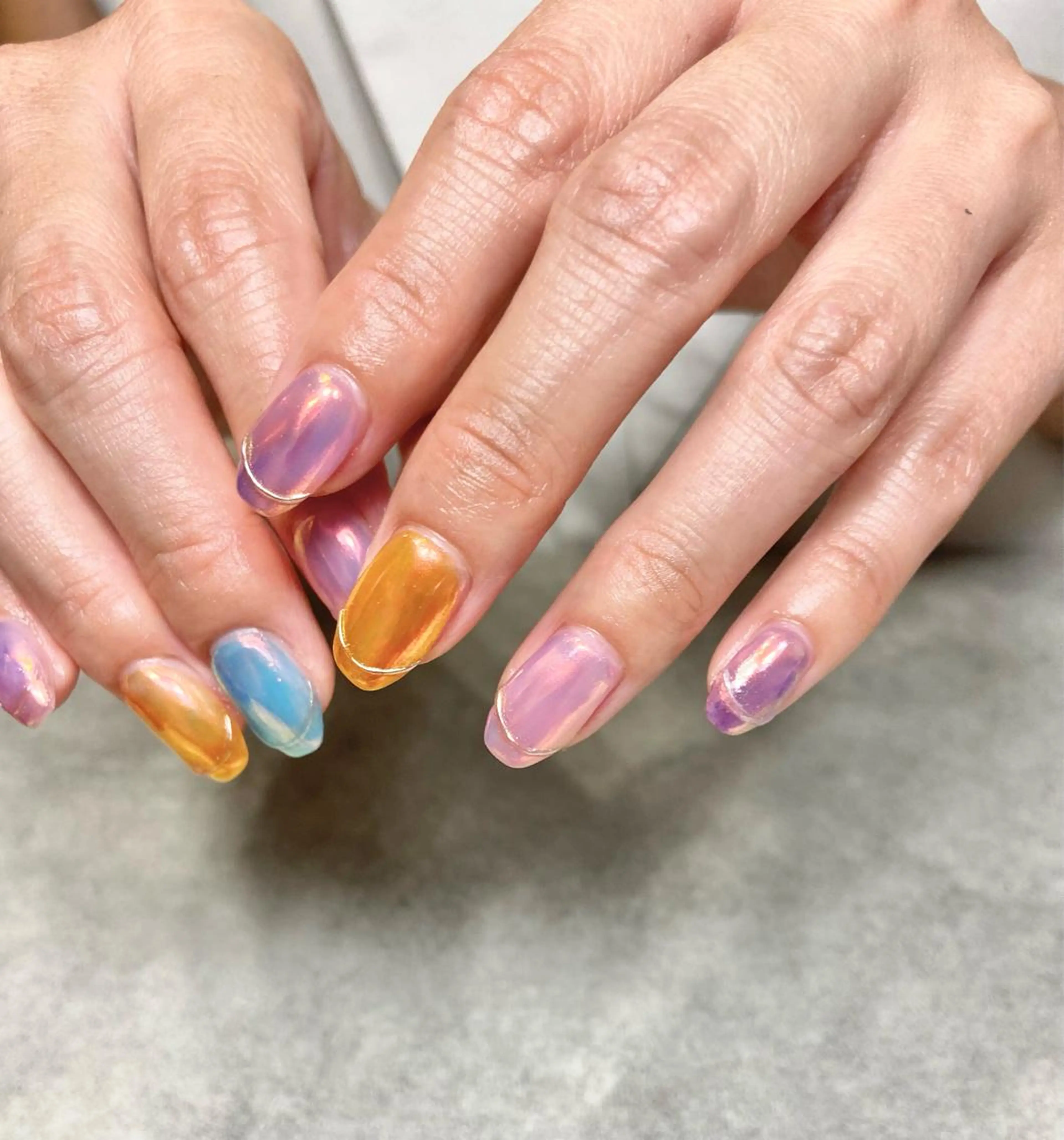 ネイル フレンチネイル ミラーネイル salon de oct.のネイルデザイン