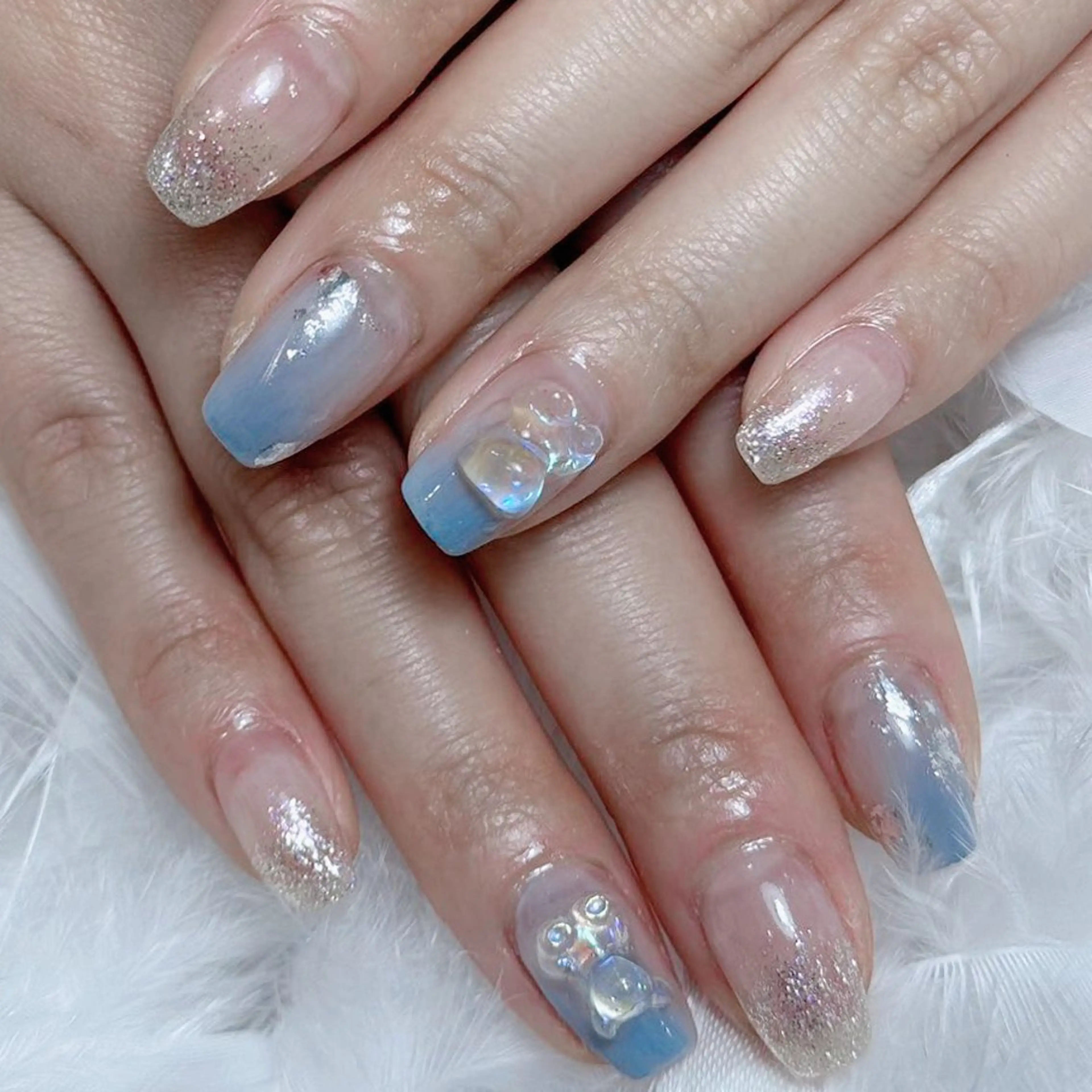 ネイル アートネイル オーロラネイル フラッシュネイル ガーリー キラキラネイル Diamond NAIL✨のネイルデザイン