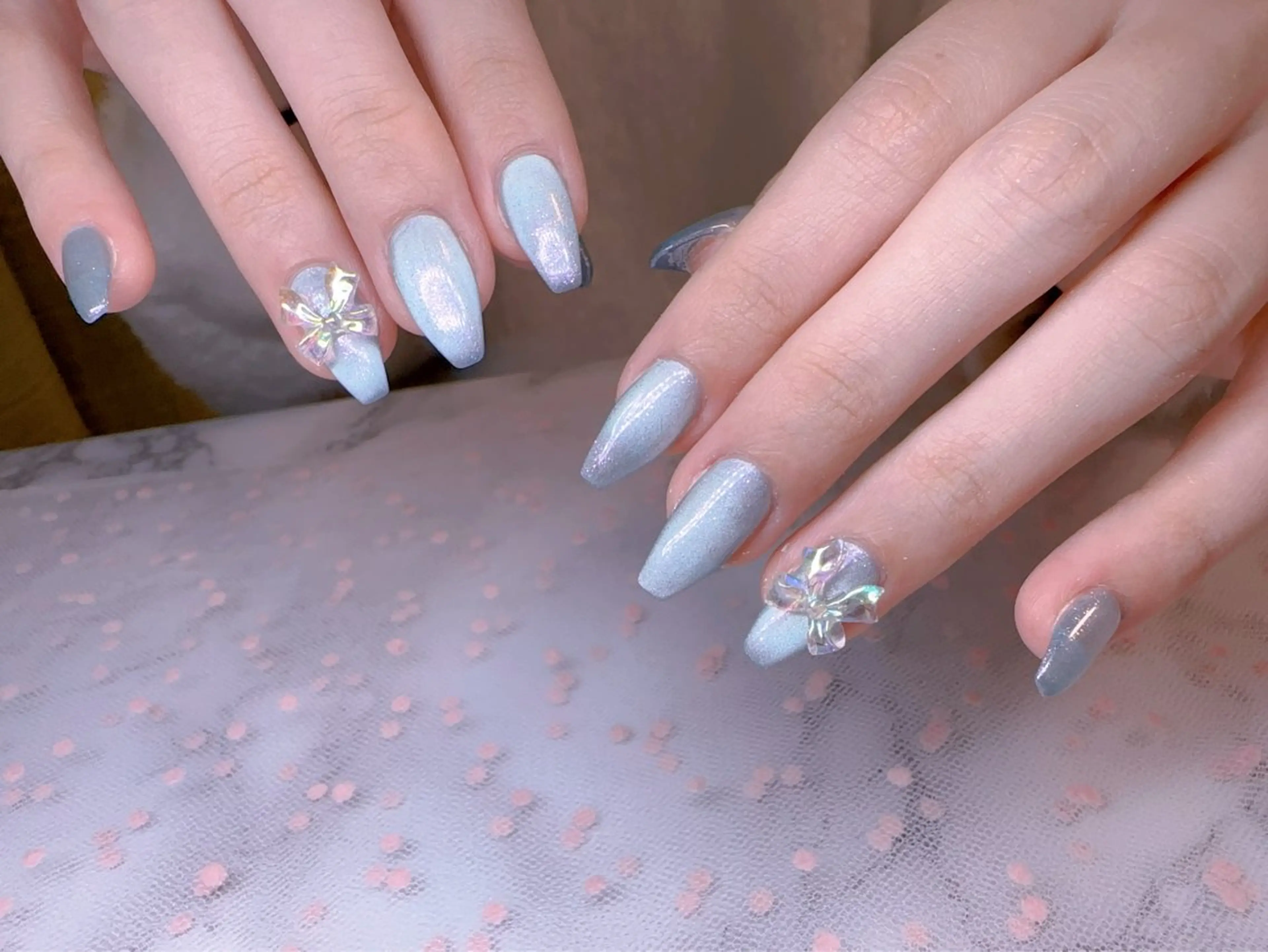 ネイル オーロラネイル フットネイル 韓国ネイル ラメ(グリッター) ラメグラデーション ハンドネイル Belle nail salon 新小岩のネイルデザイン