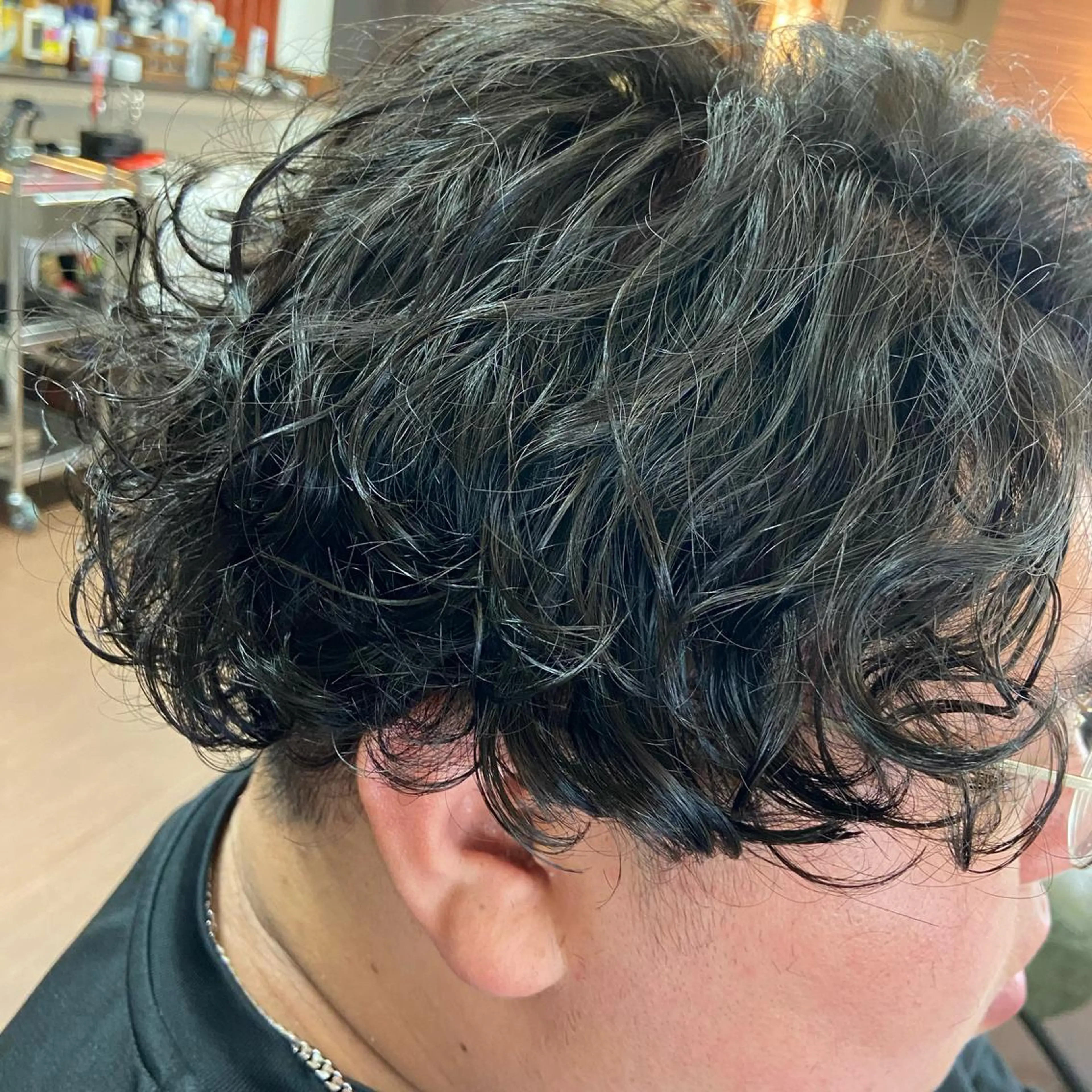 ショート パーマ メンズ カット パーマ Glanzhair 🫧‪菊池柊真🫧のヘアスタイル
