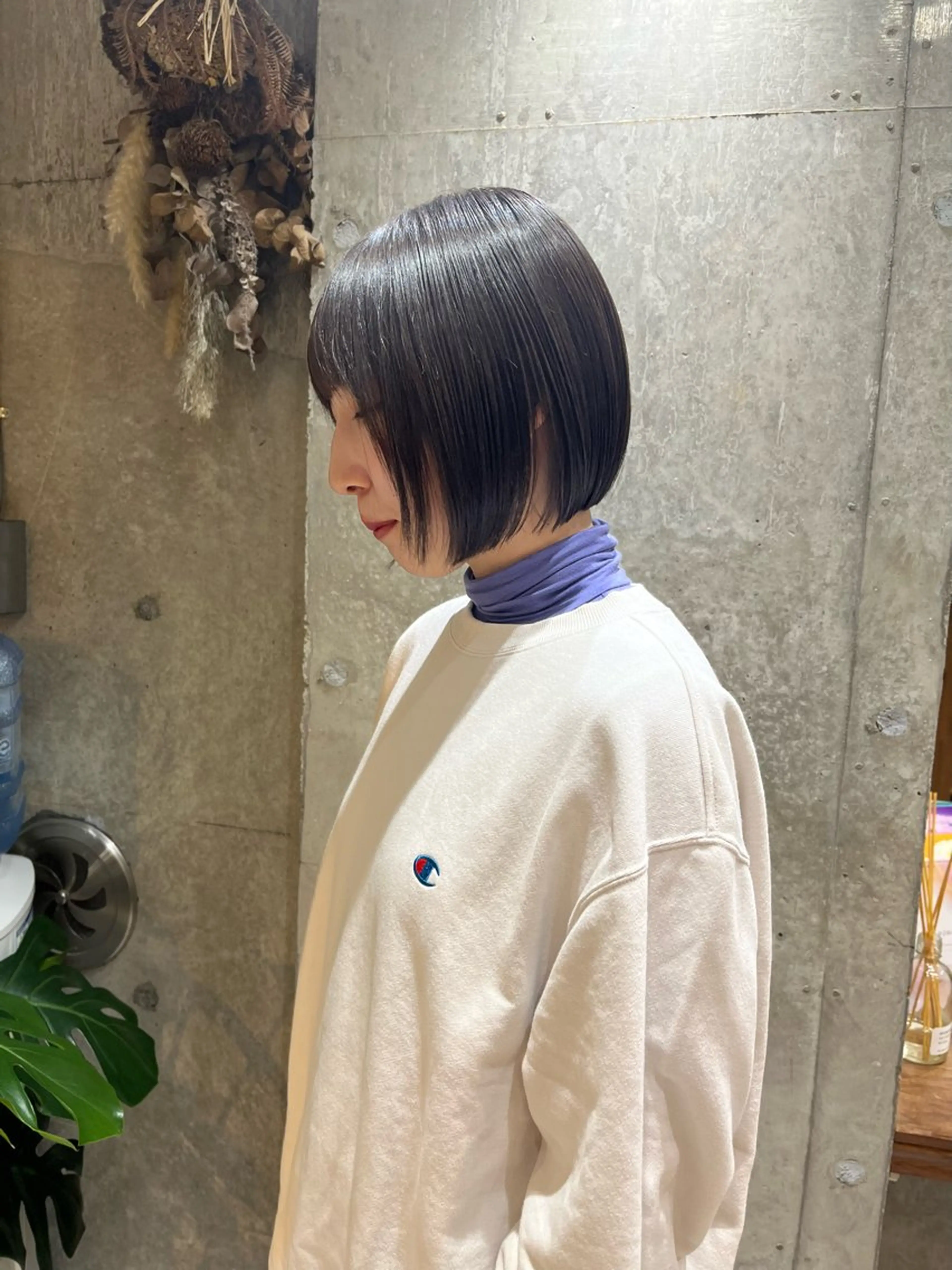 ショート 切りっぱなしボブ ボブ mizo /ケアカラー/登戸のヘアスタイル