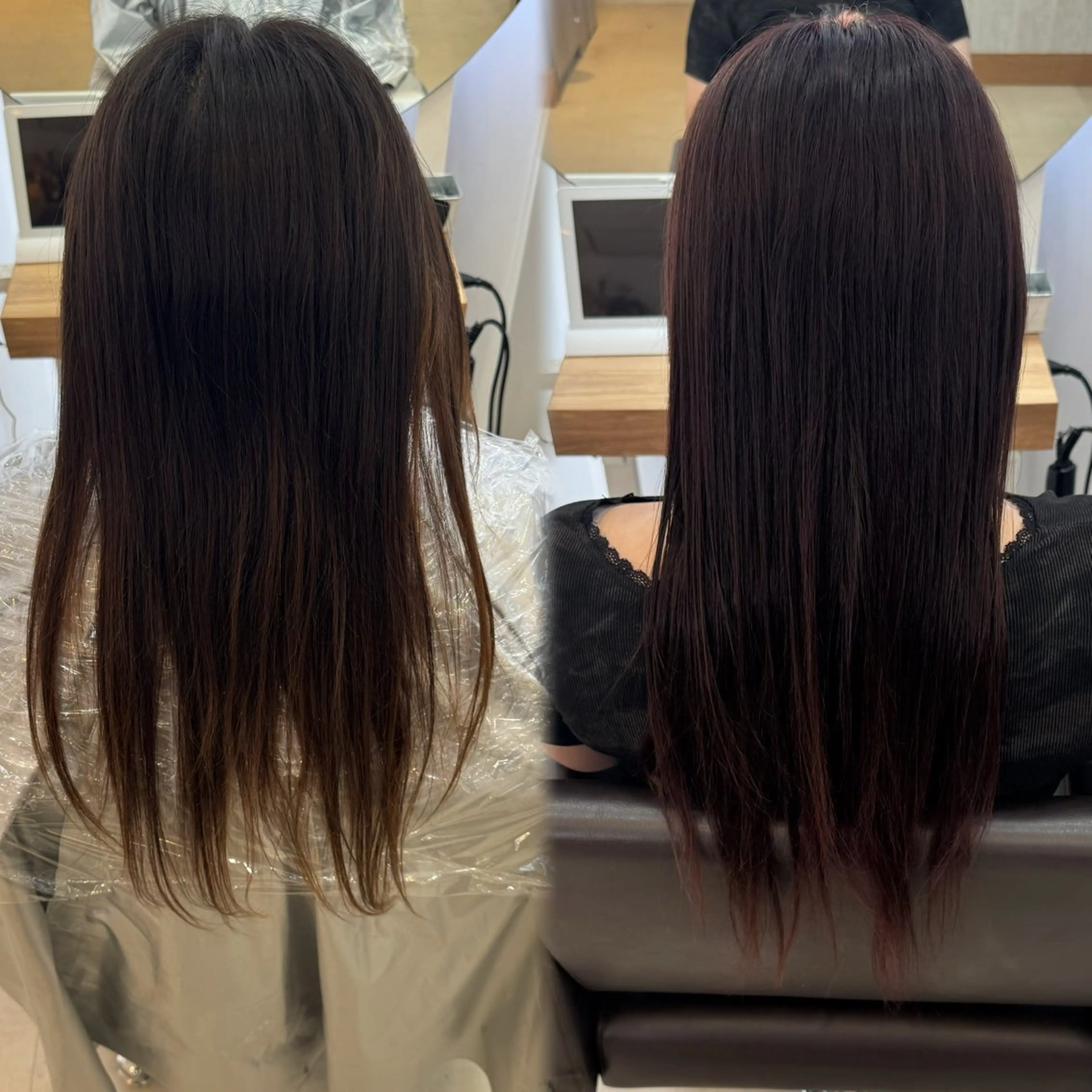ロング カラー 黒髪 ヘアカラー lapereau ayanaのヘアスタイル
