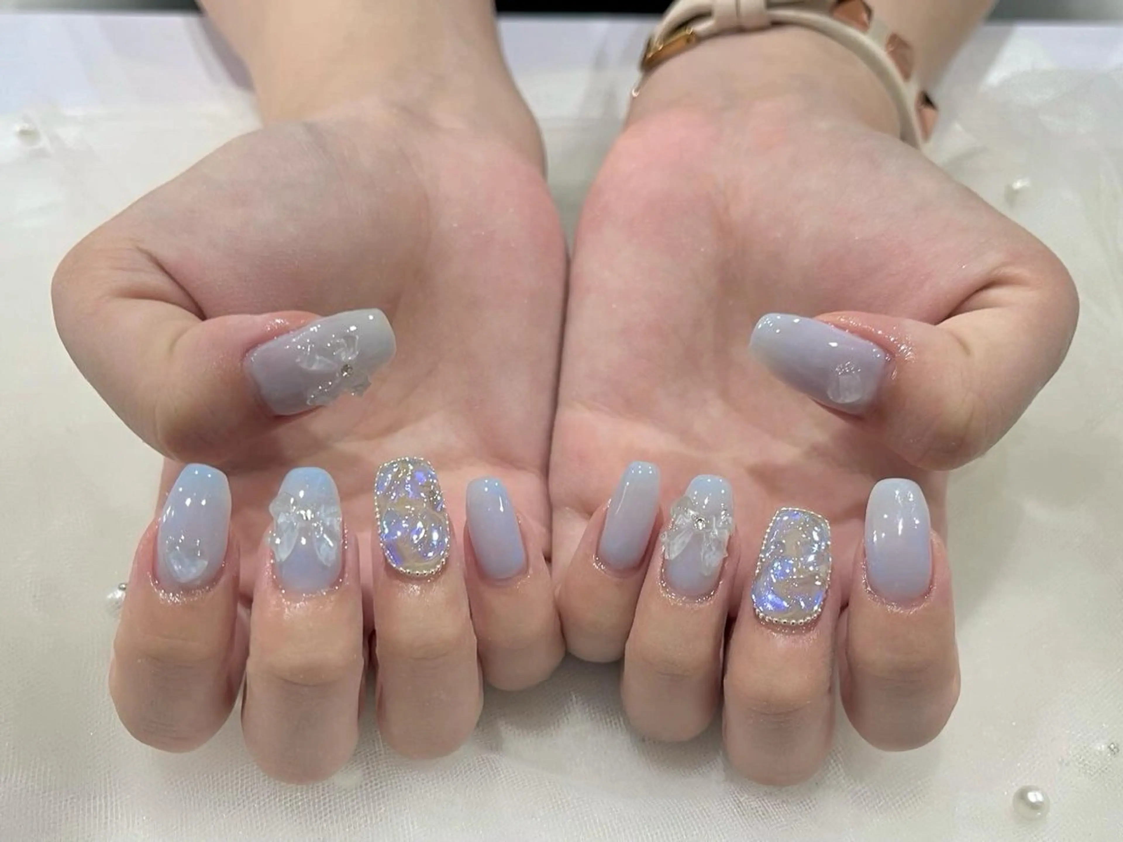 ネイル ブルー ハンドネイル Nail salon Cielel⟡Ayaのネイルデザイン