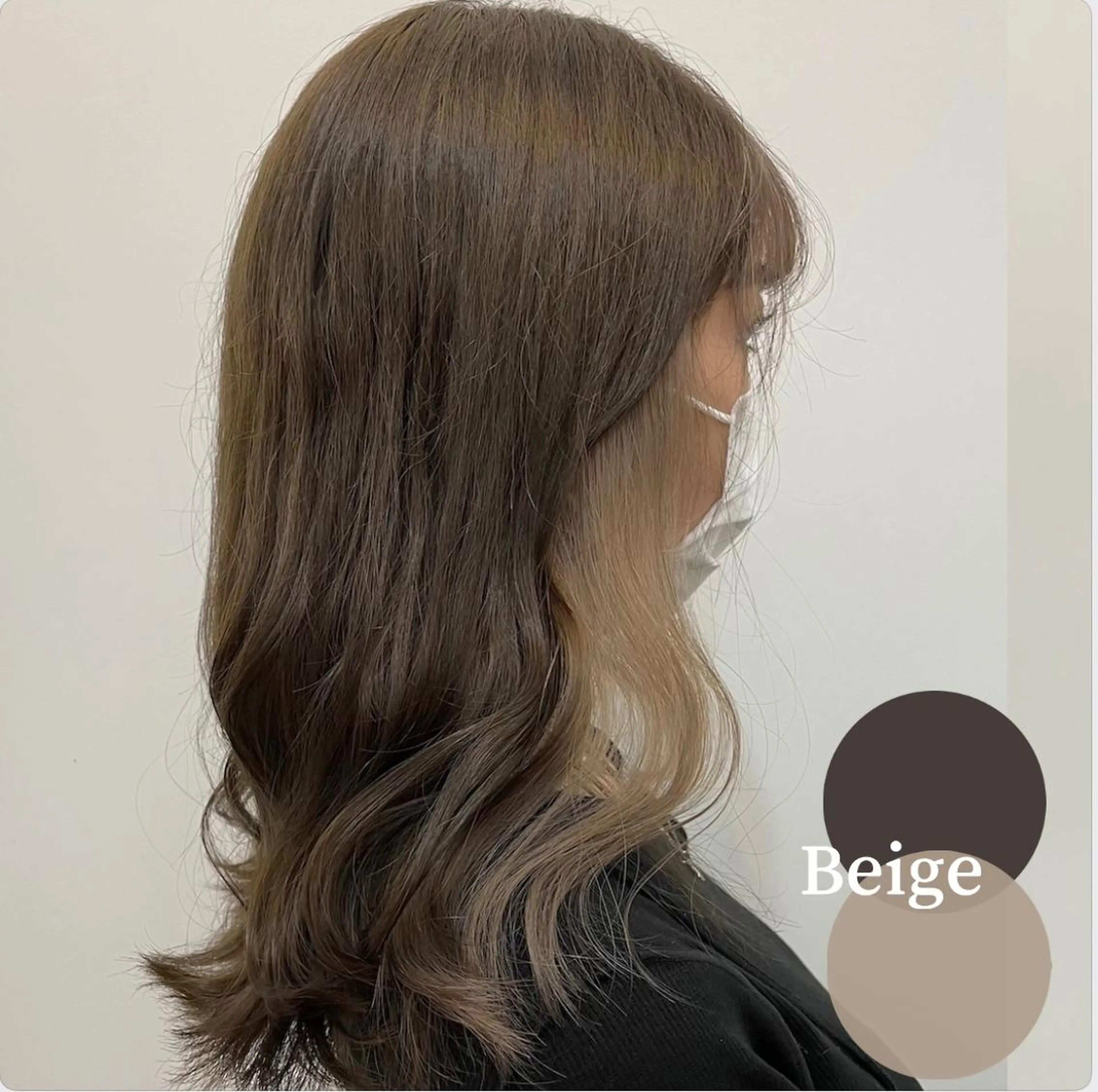 ミディアム カラー イヤリングカラー グレージュ eyelash イシワタリ🦢のマツエク・マツパデザイン