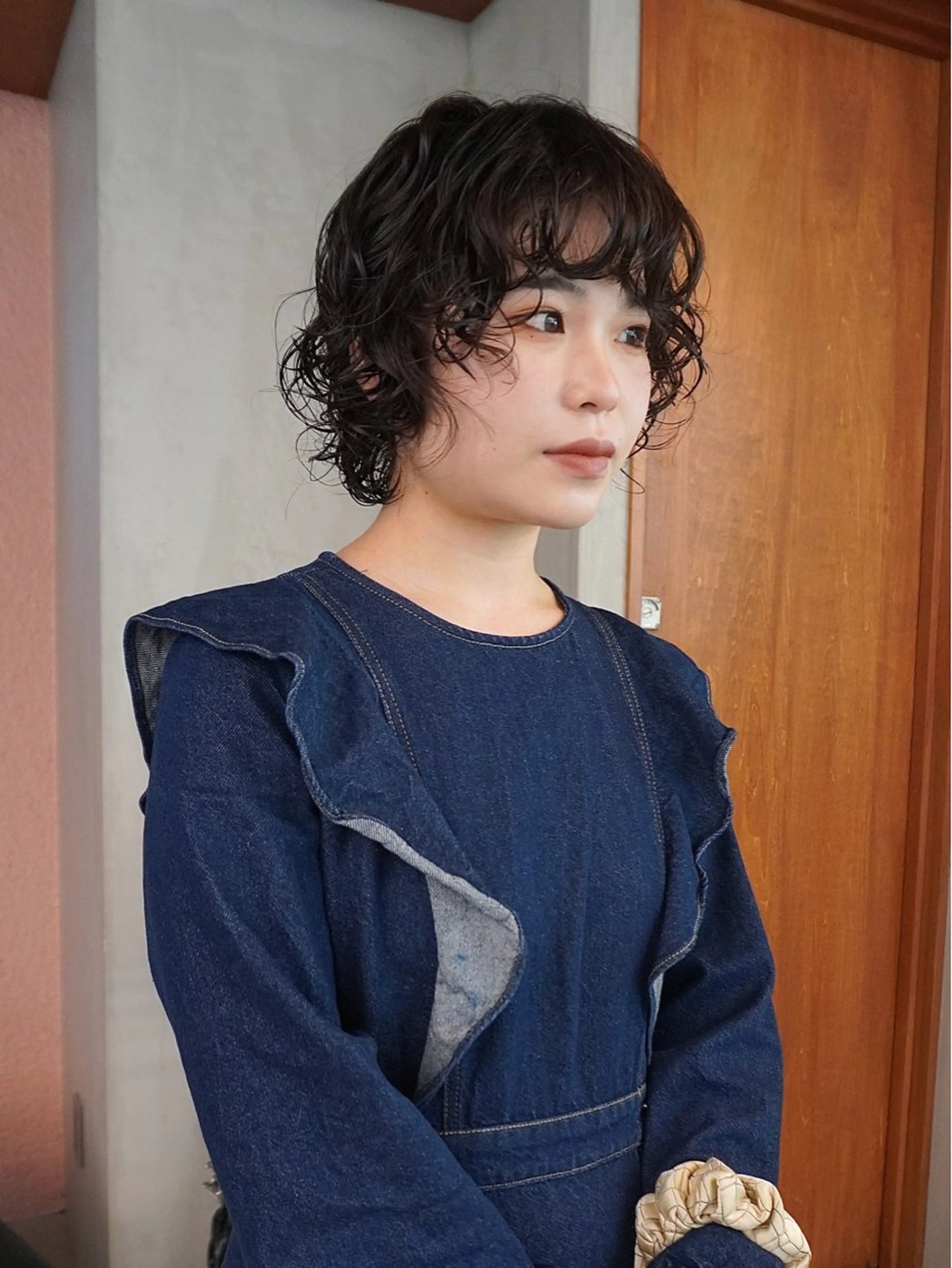 ショート パーマ 顔周りカット レイヤーカット ショートヘア siki côoper所属・カットモデル募集 横浜美容室/hanaのヘアスタイル