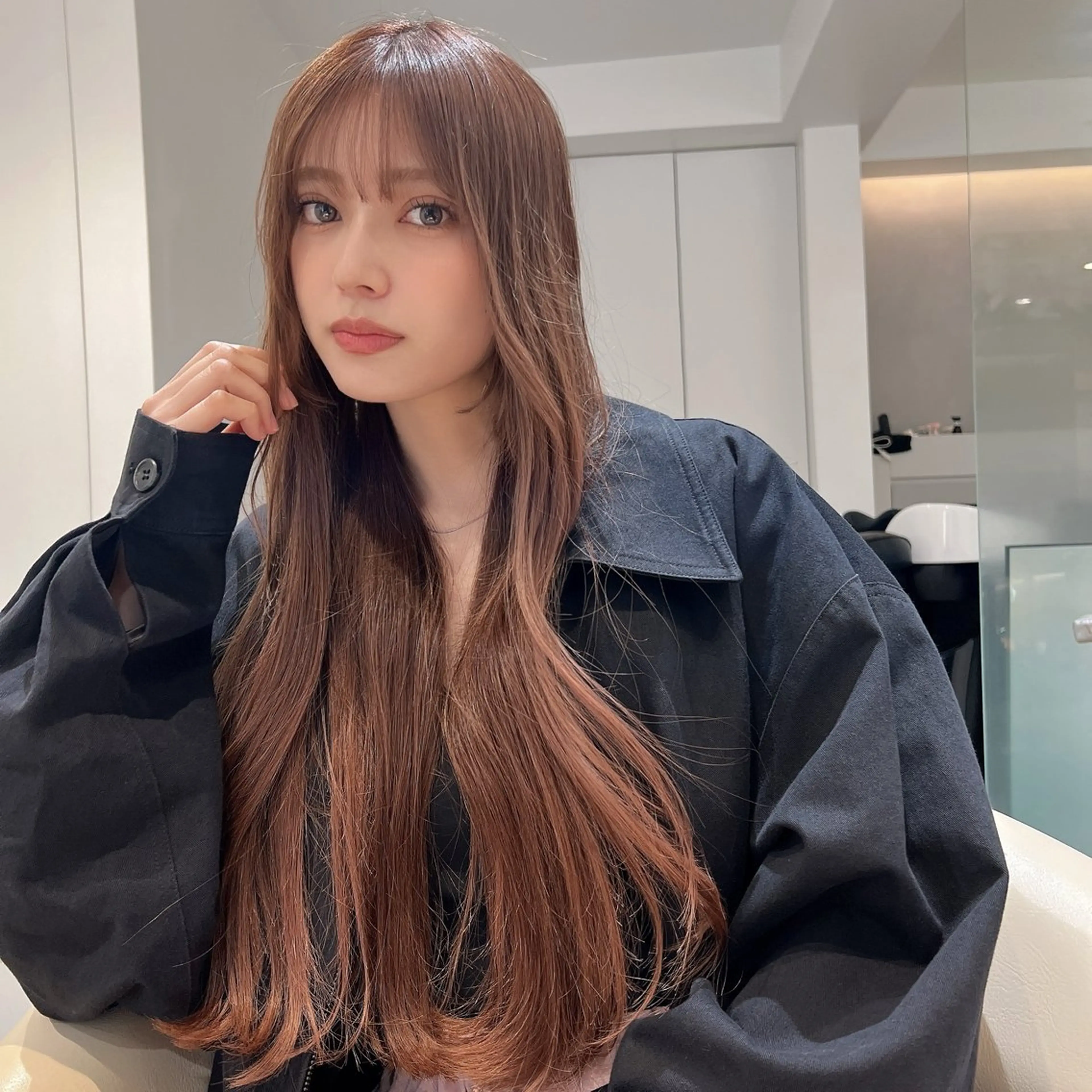 ミディアム カラー ブリーチ 透明感カラー グレージュ ブリーチなしカラー 卒業式のヘアスタイル カット ヘアカラー トリートメント 原宿/美髪カラー 🫧TAISEIのヘアスタイル
