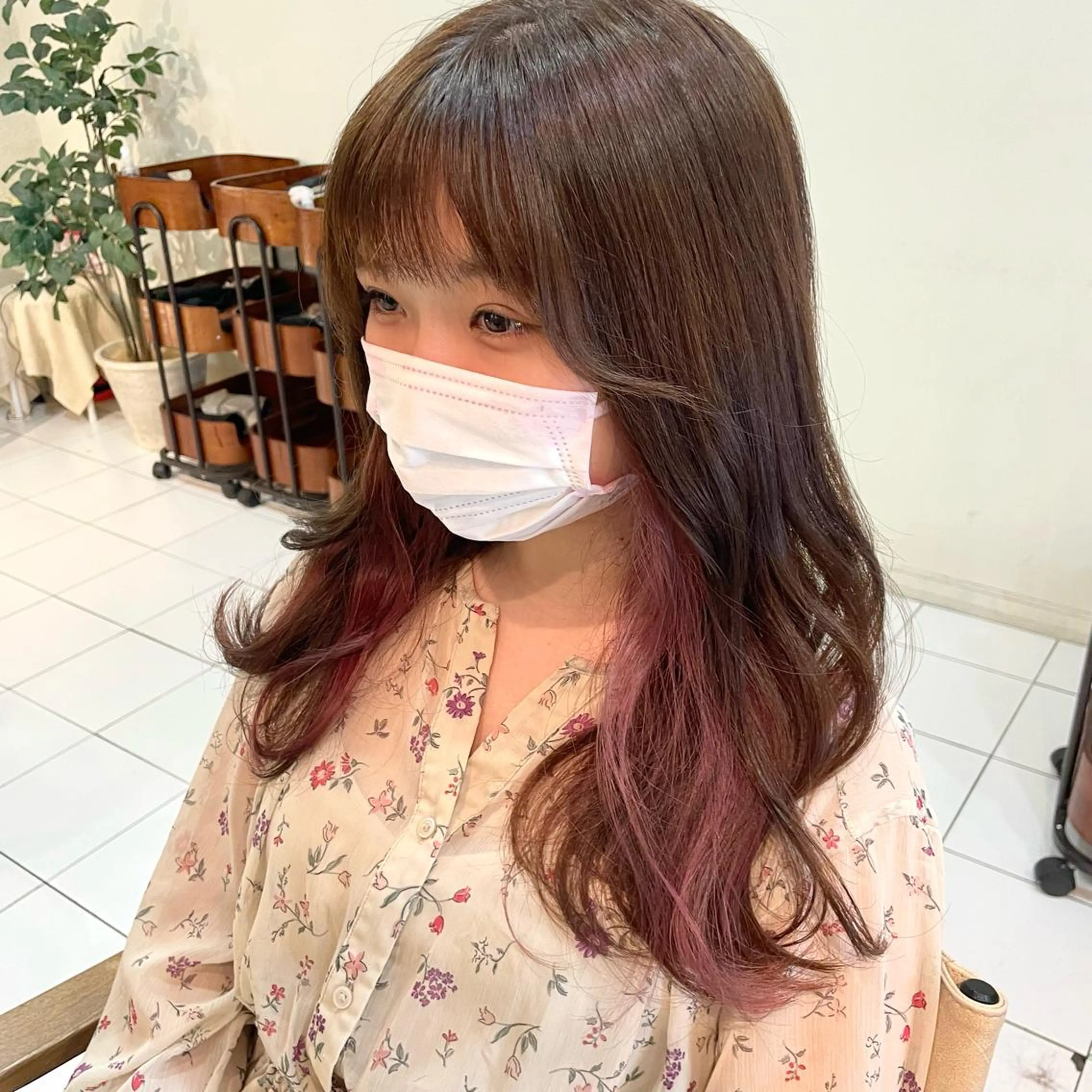 ロング カラー ブリーチ ピンクカラー 透明感カラー/ 寺田千雅子のヘアスタイル