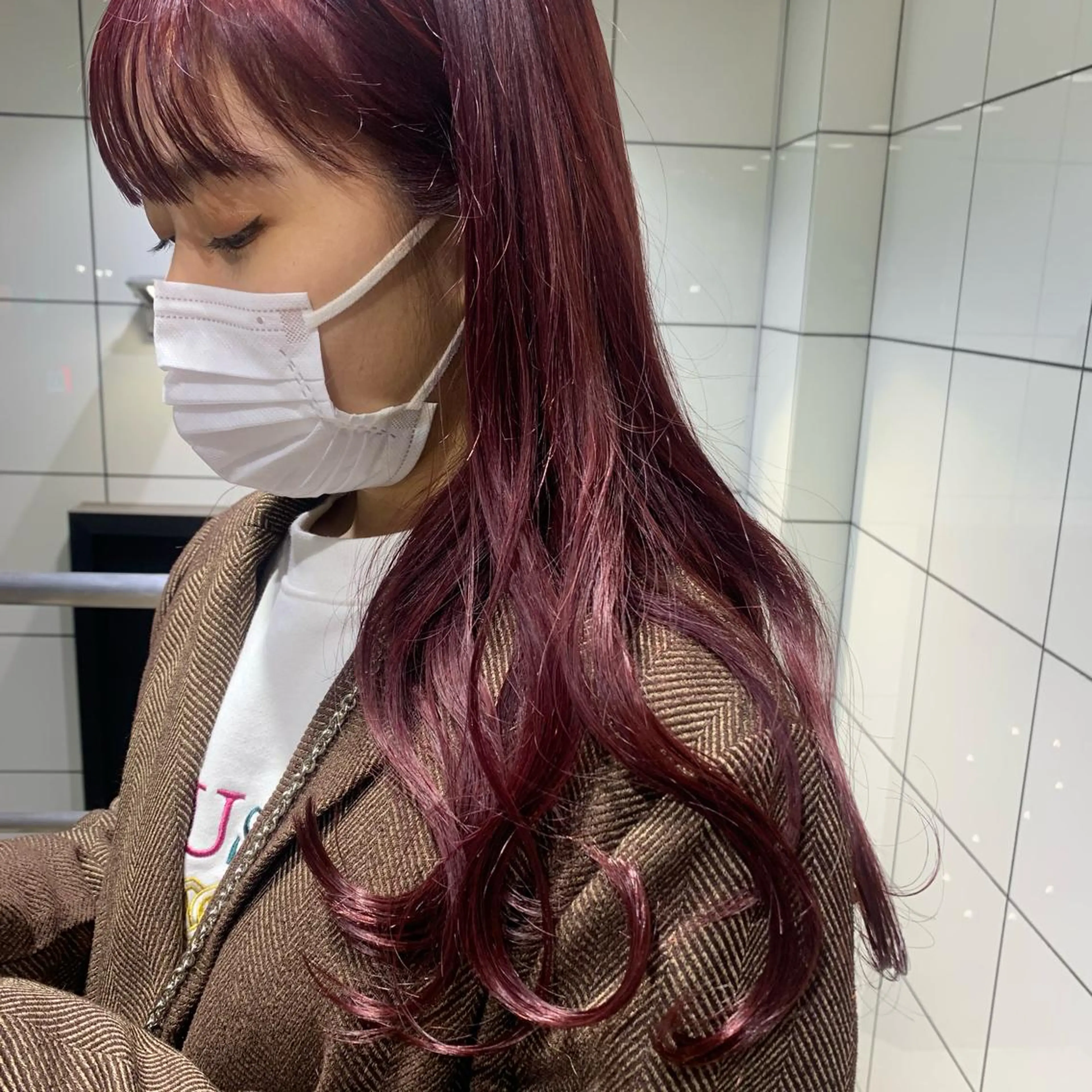 ロング カラー ブリーチ ケアブリーチ ダブルカラー ピンクカラー トリートメント 韓国ヘア🦋 MIYUのヘアスタイル