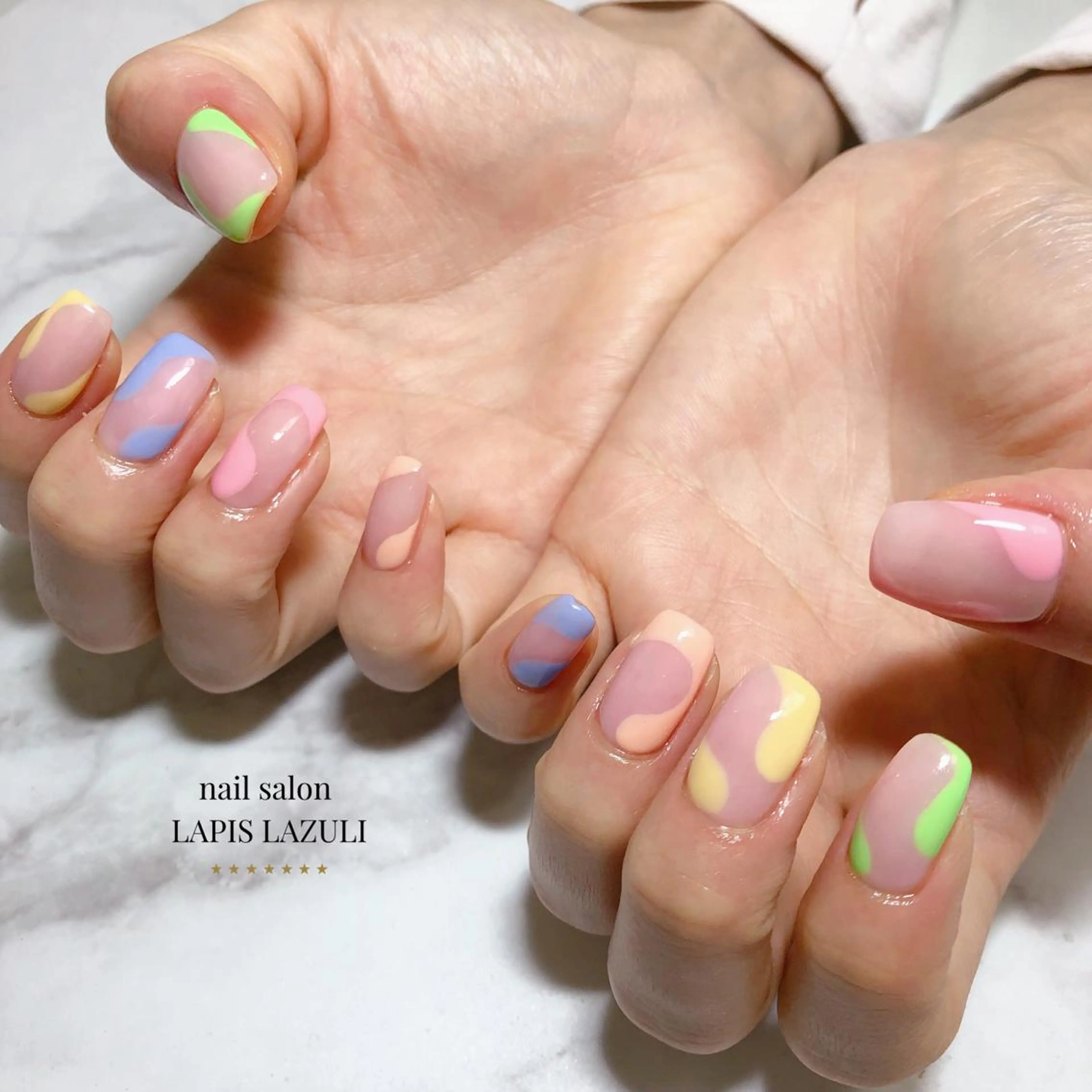 ネイル ジェルネイル マットネイル ミラーネイル ニュアンスネイル オフィスネイル nail salon ラピスラズリのネイルデザイン