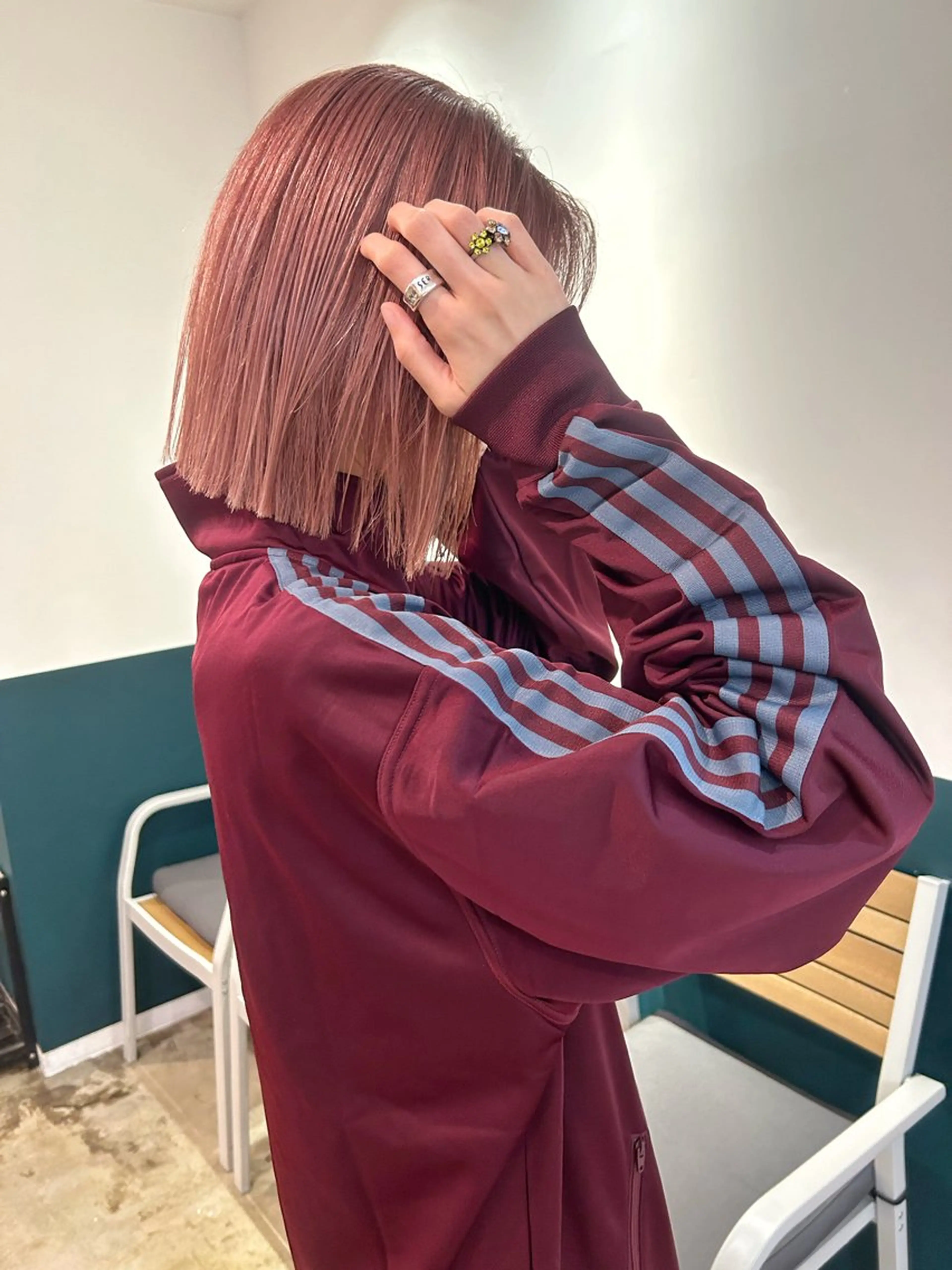 ショート カラー オレンジ ピンクカラー ボブ カット ヘアカラー カラーリスト菅野 竜矢🌈のヘアスタイル