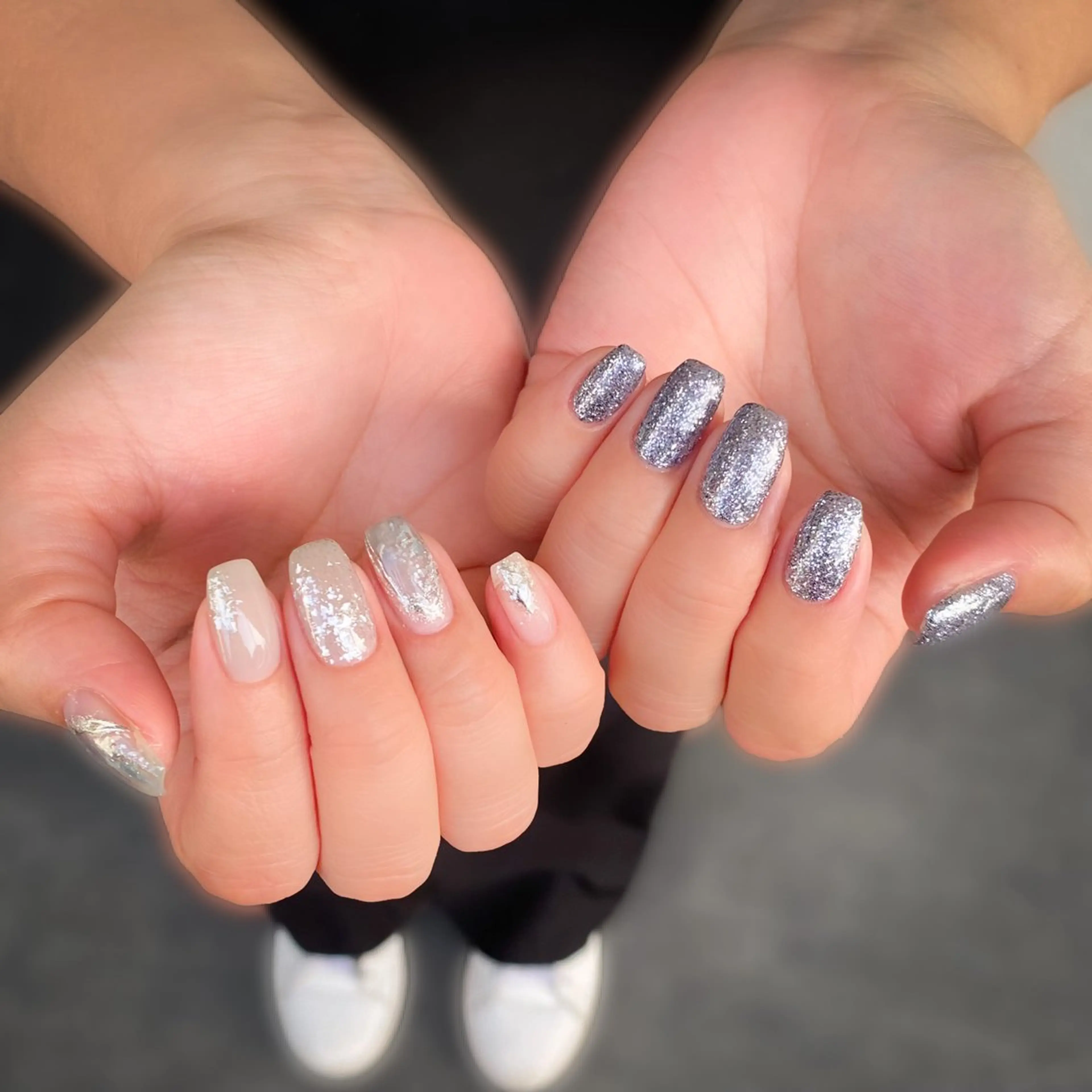 ネイル ブルー ラメ(グリッター) ニュアンスネイル ワンカラーネイル ハンドネイル &.nail/ ニュアンス/持込み可のネイルデザイン