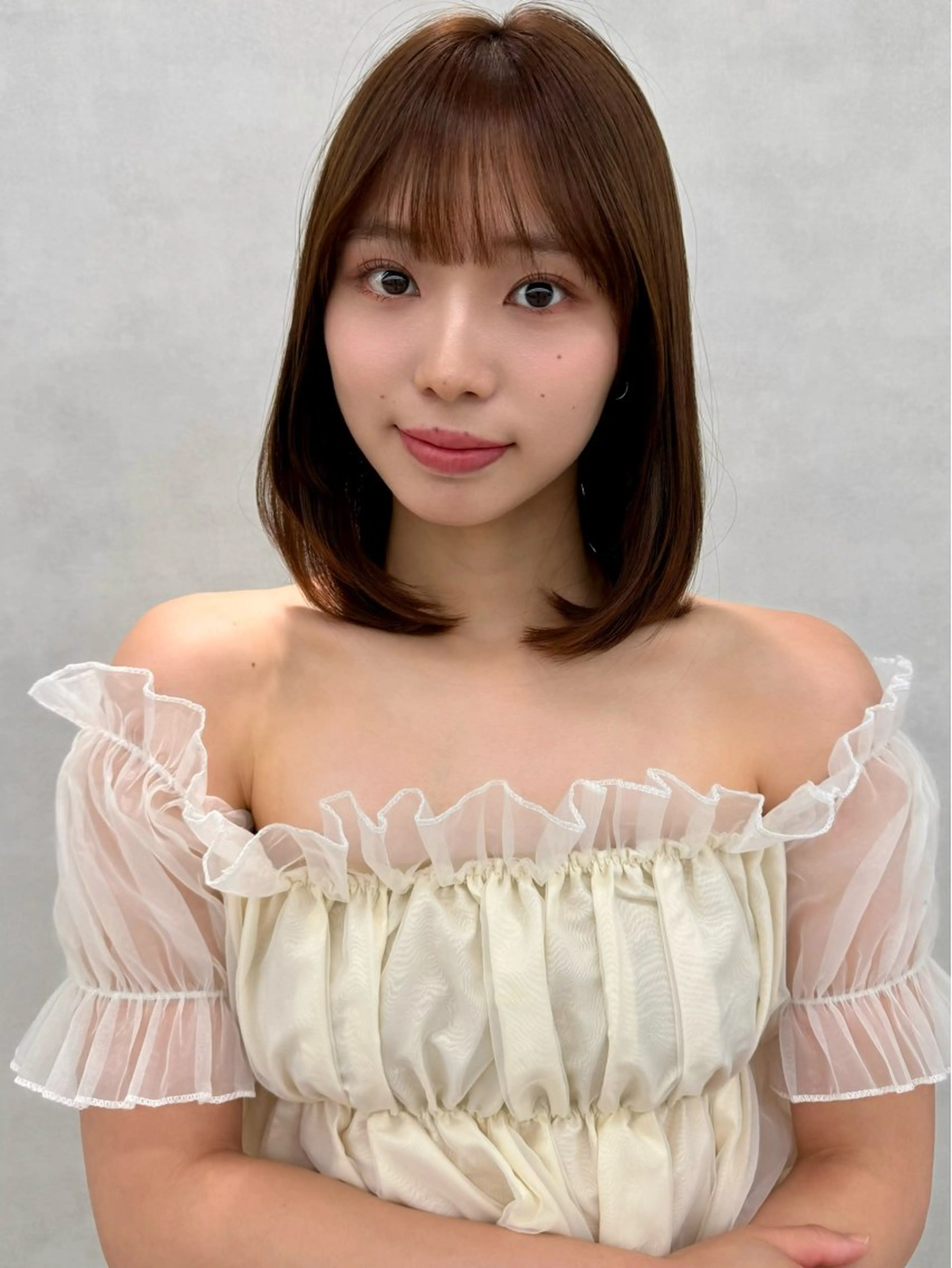 ミディアム カット トリートメント 前髪/レイヤー/ ショート/しんやのヘアスタイル
