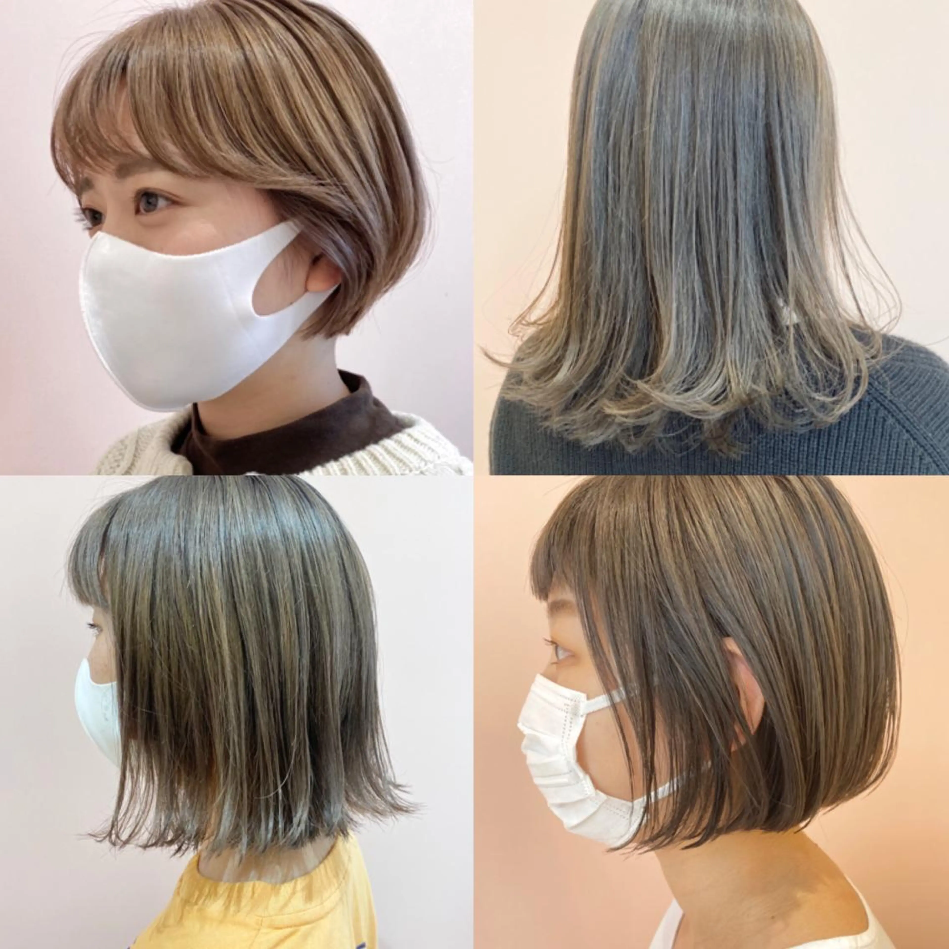 カラー グレージュ 西本 夏美のヘアスタイル