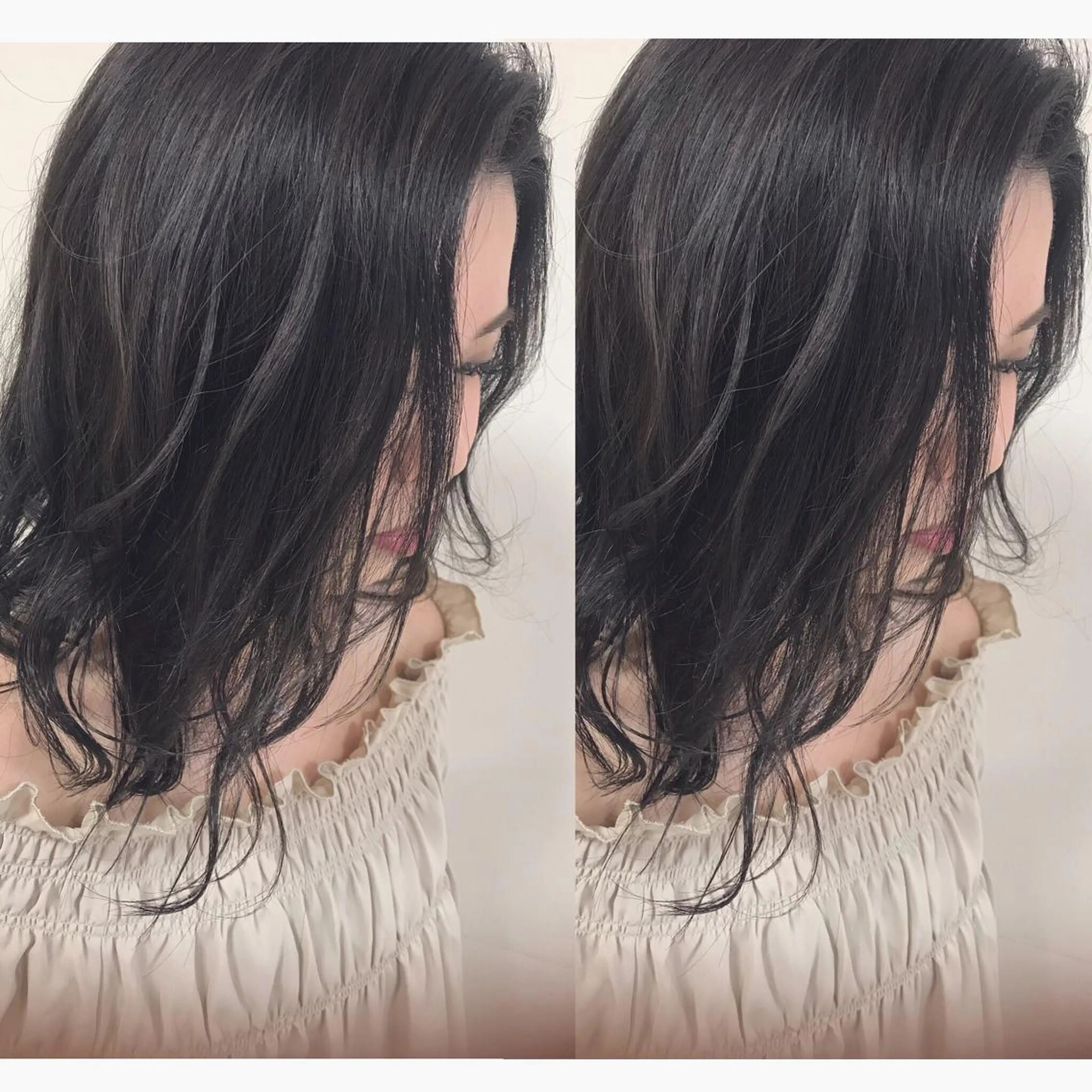 セミロング カラー アッシュ ネイビーカラー 丸谷 みくのその他イメージ