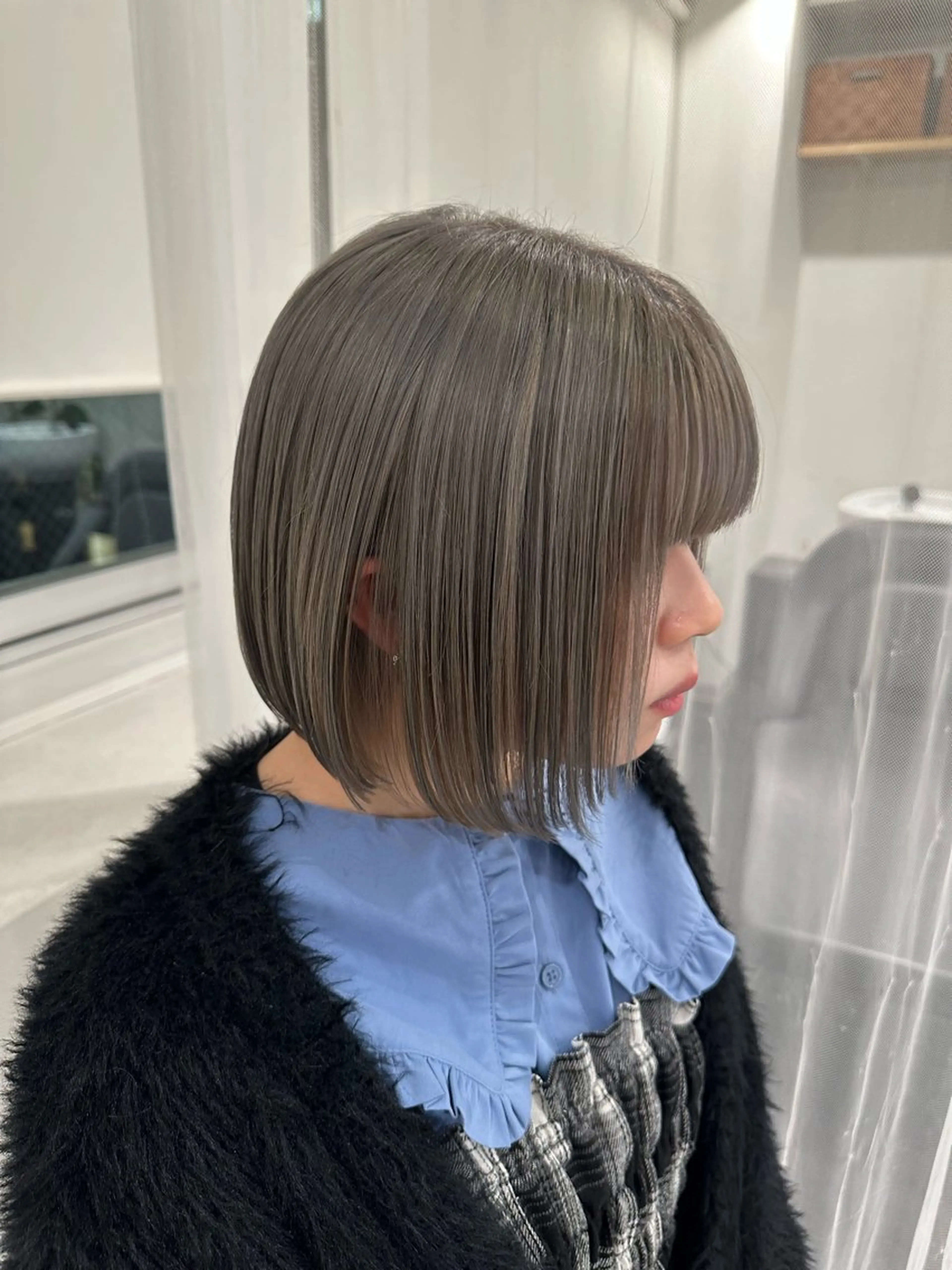 ショート カラー ショートボブ アディクシーカラー バレイヤージュ ブリーチ ケアブリーチ カット JIL BLAN 京都のヘアスタイル