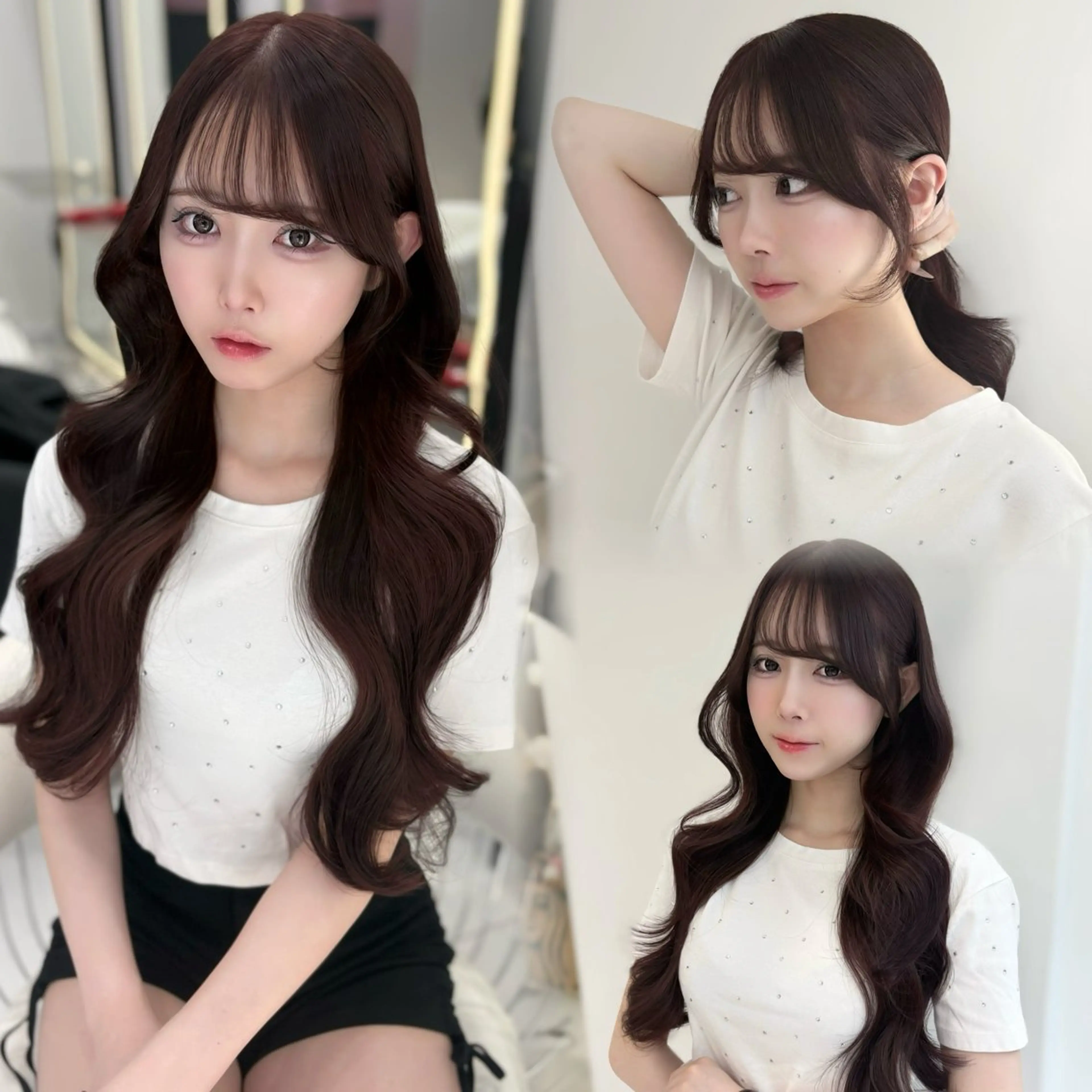 ロング カラー カット ヘアカラー トリートメント 新宿/韓国ヘア 中明度カラー/かやのヘアスタイル