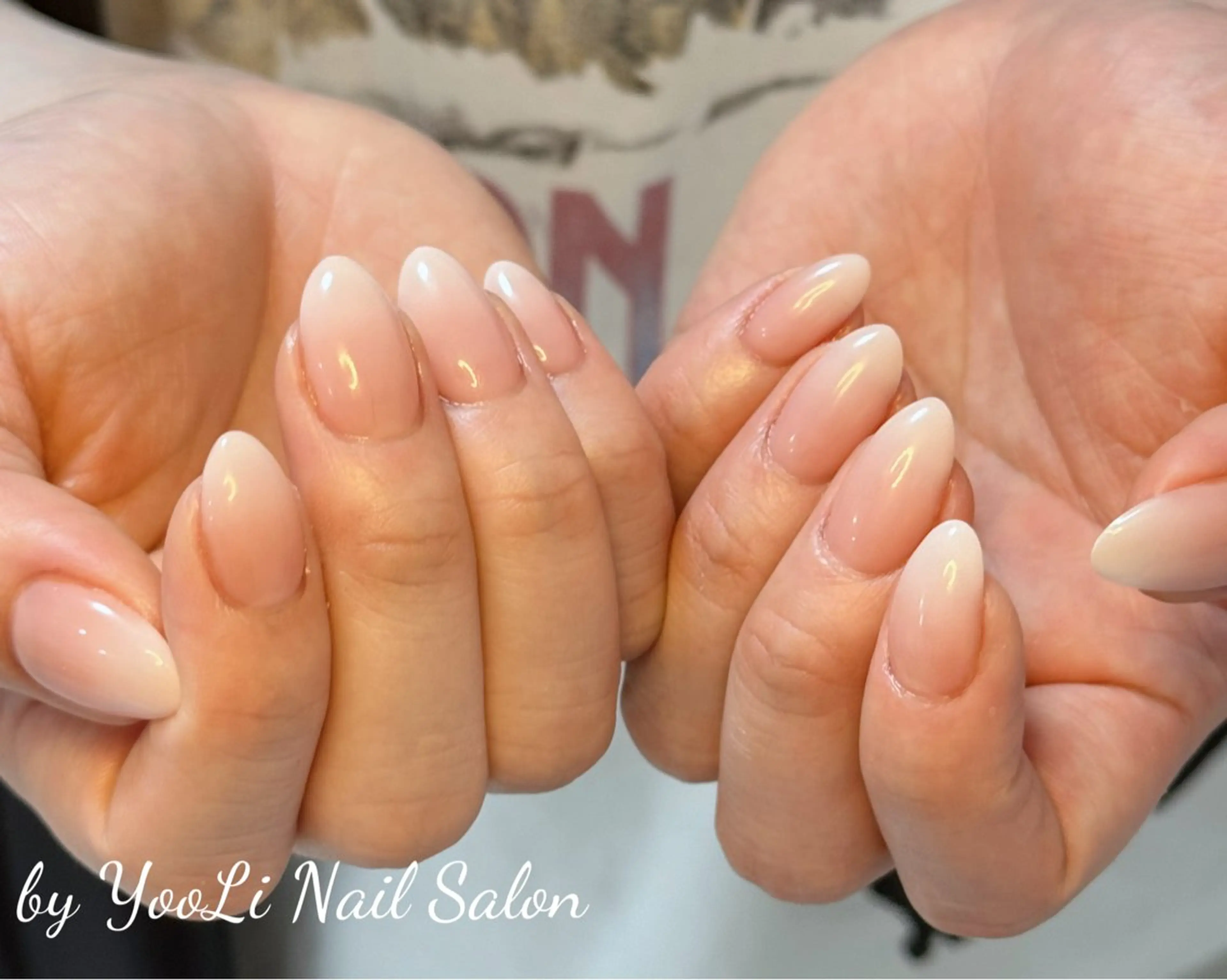ネイル アートネイル オーロラネイル チークネイル フレンチネイル ガラスフレンチ ハンドネイル 🎀🎀YooLi Nail Salonのネイルデザイン