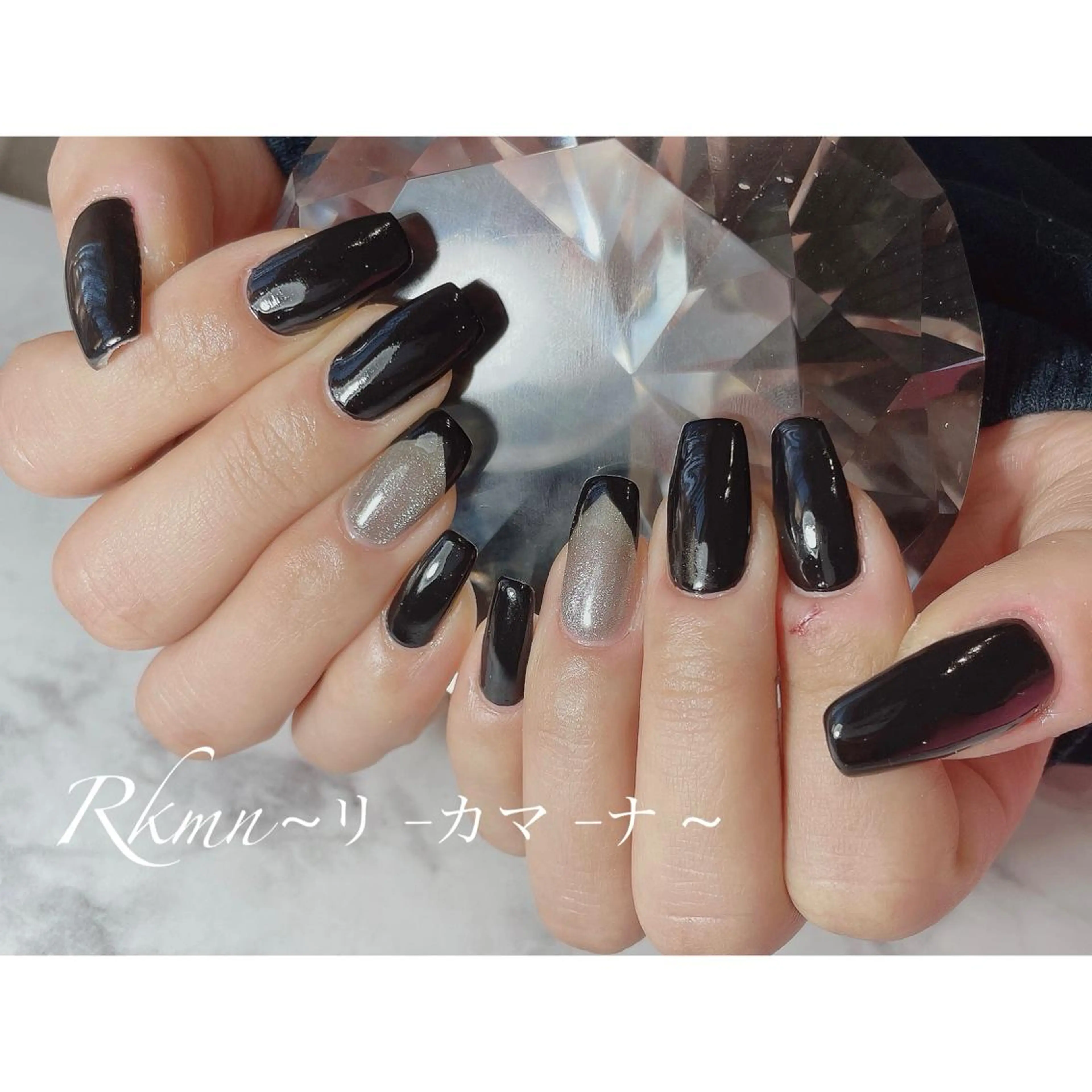 ネイル アートネイル フレンチネイル シルバー 春ネイル ハンドネイル フットネイル ハンドケア Rkmn ~リ-カマ-ナ~のネイルデザイン