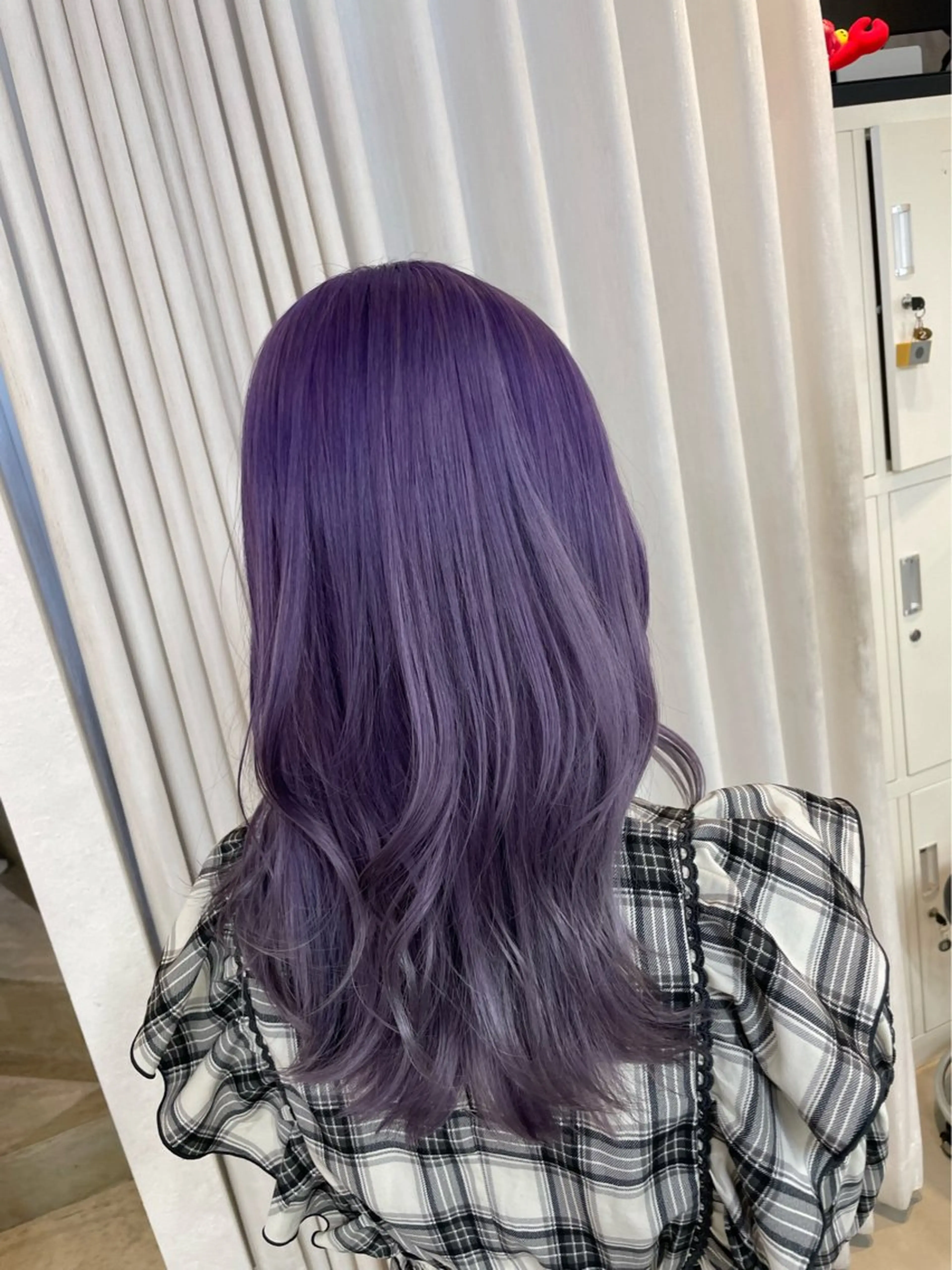セミロング カラー ラベンダーカラー 安井まゆ _Box mico.のヘアスタイル