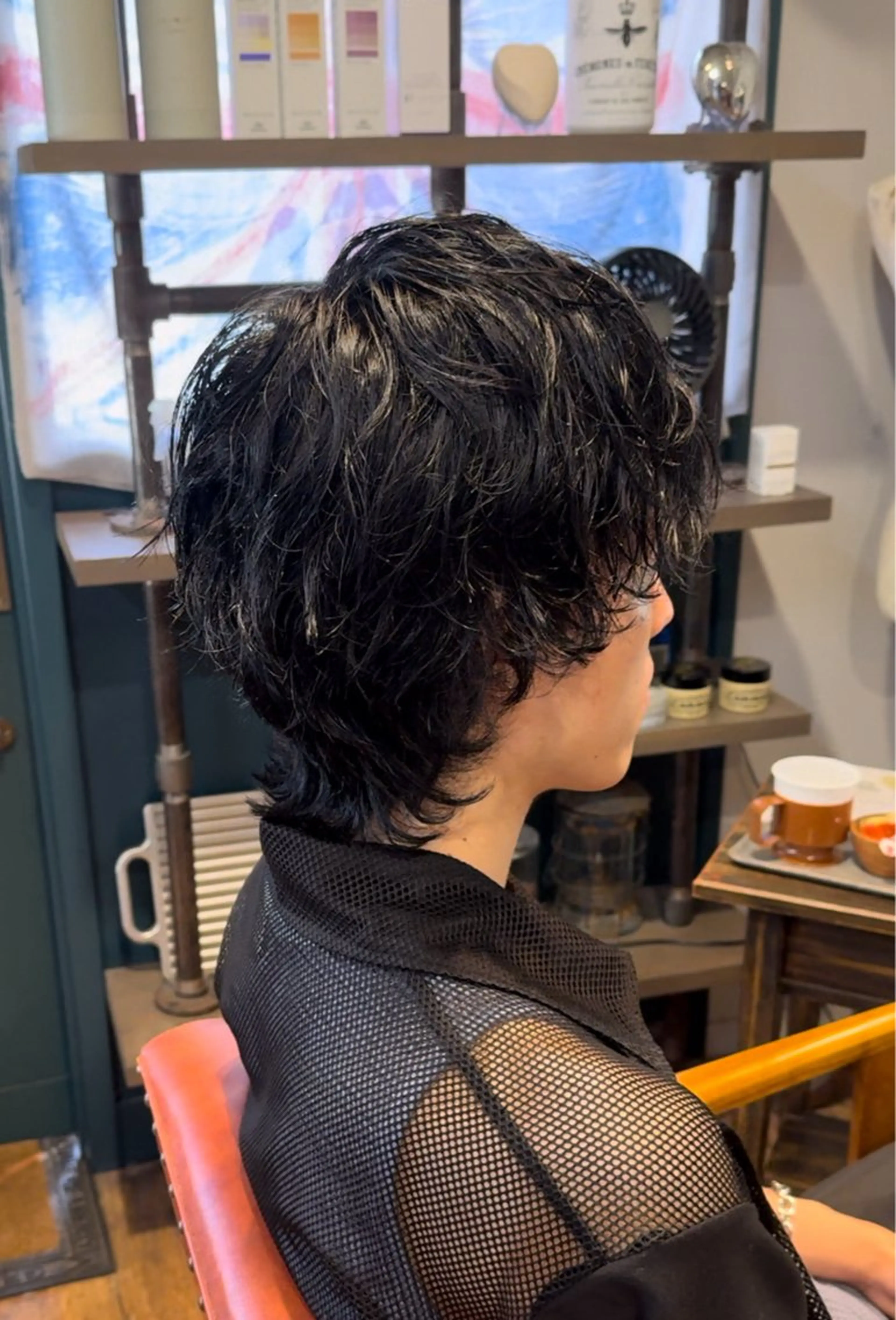 ミディアム パーマ メンズ カット パーマ ヘッドスパ ヘアセット HAIR STUDIO  buzz所属・金子 富士のヘアスタイル
