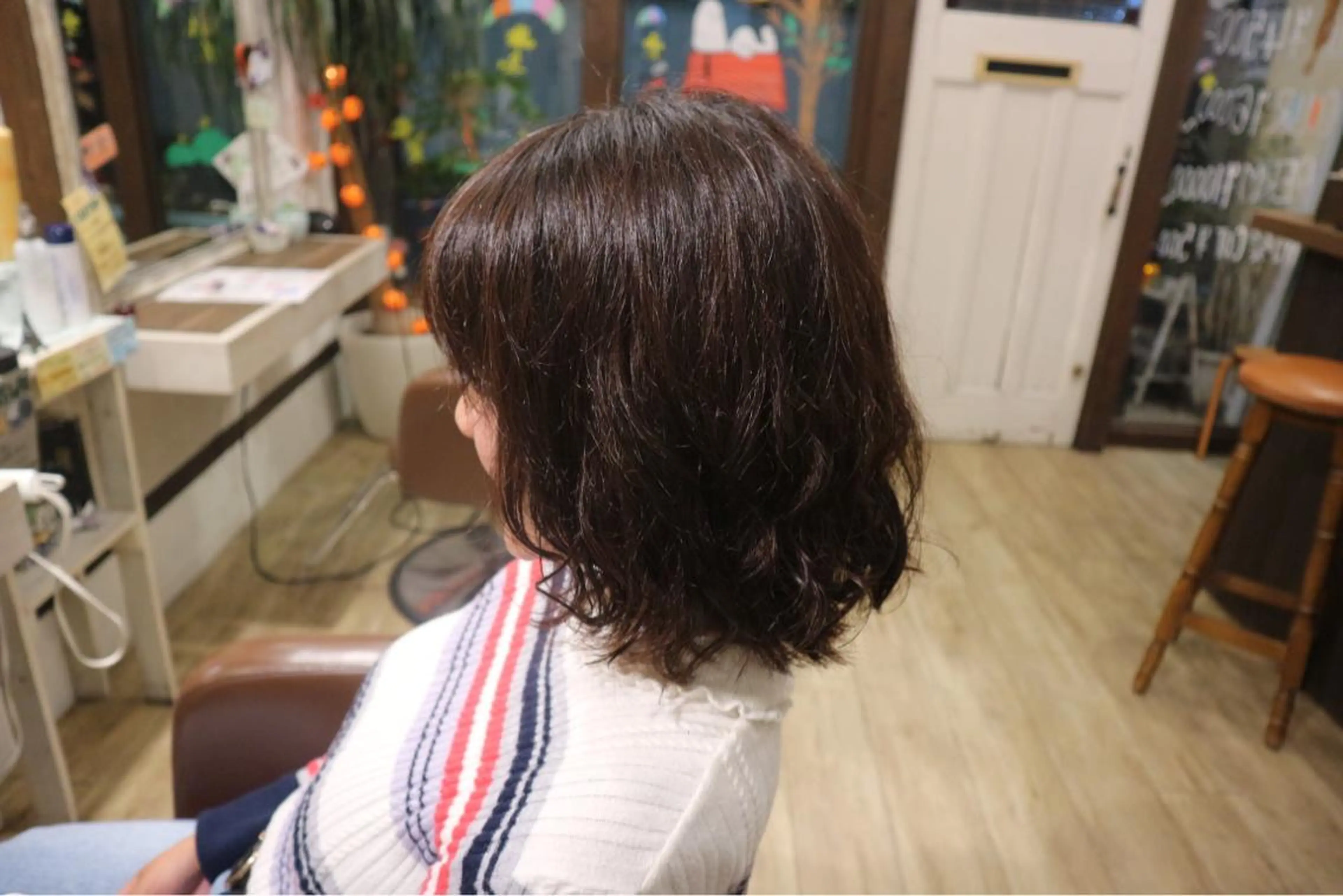 ミディアム パーマ 長瀬 遥姫のヘアスタイル
