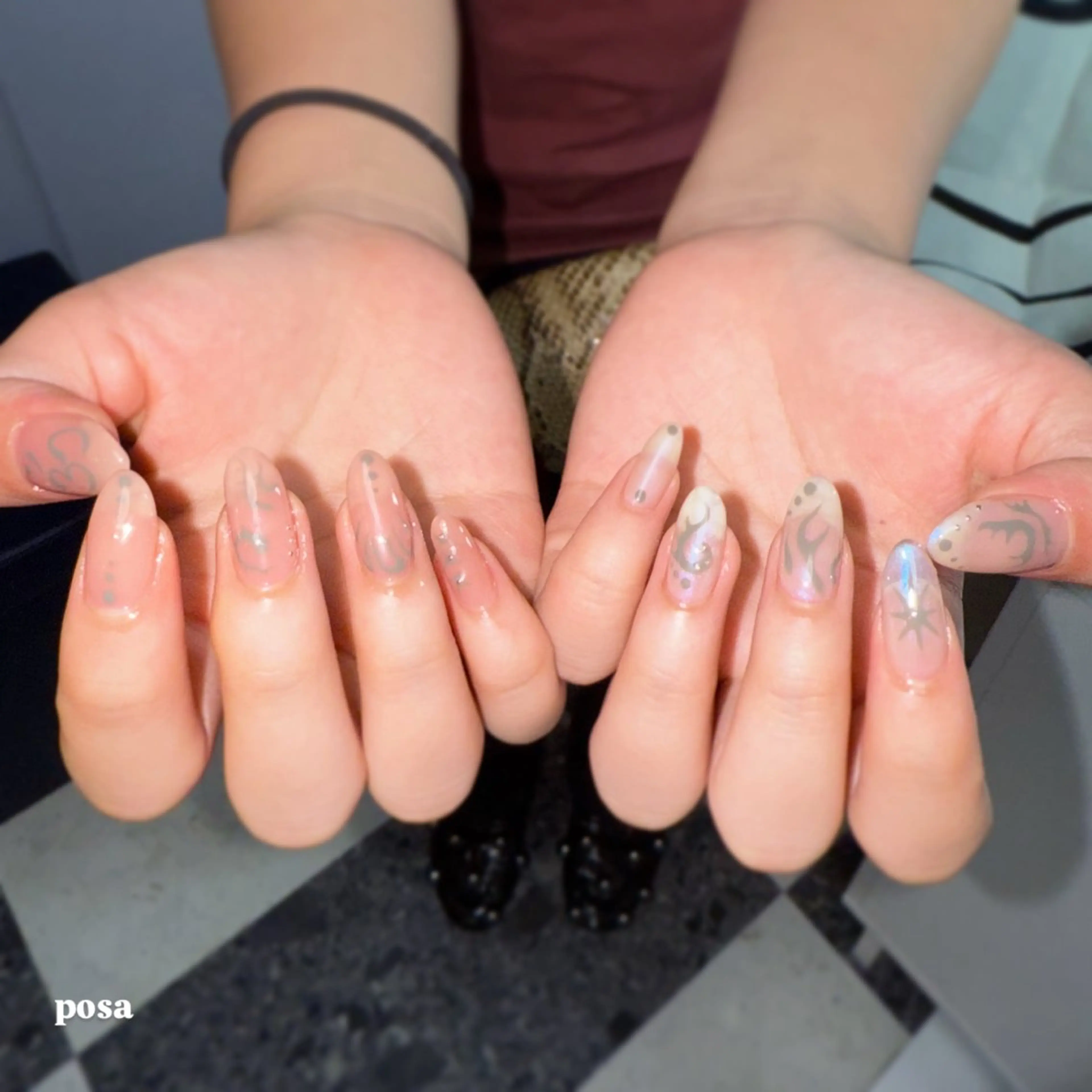 ネイル シンプルネイル ハンドネイル posa nail モエミのネイルデザイン