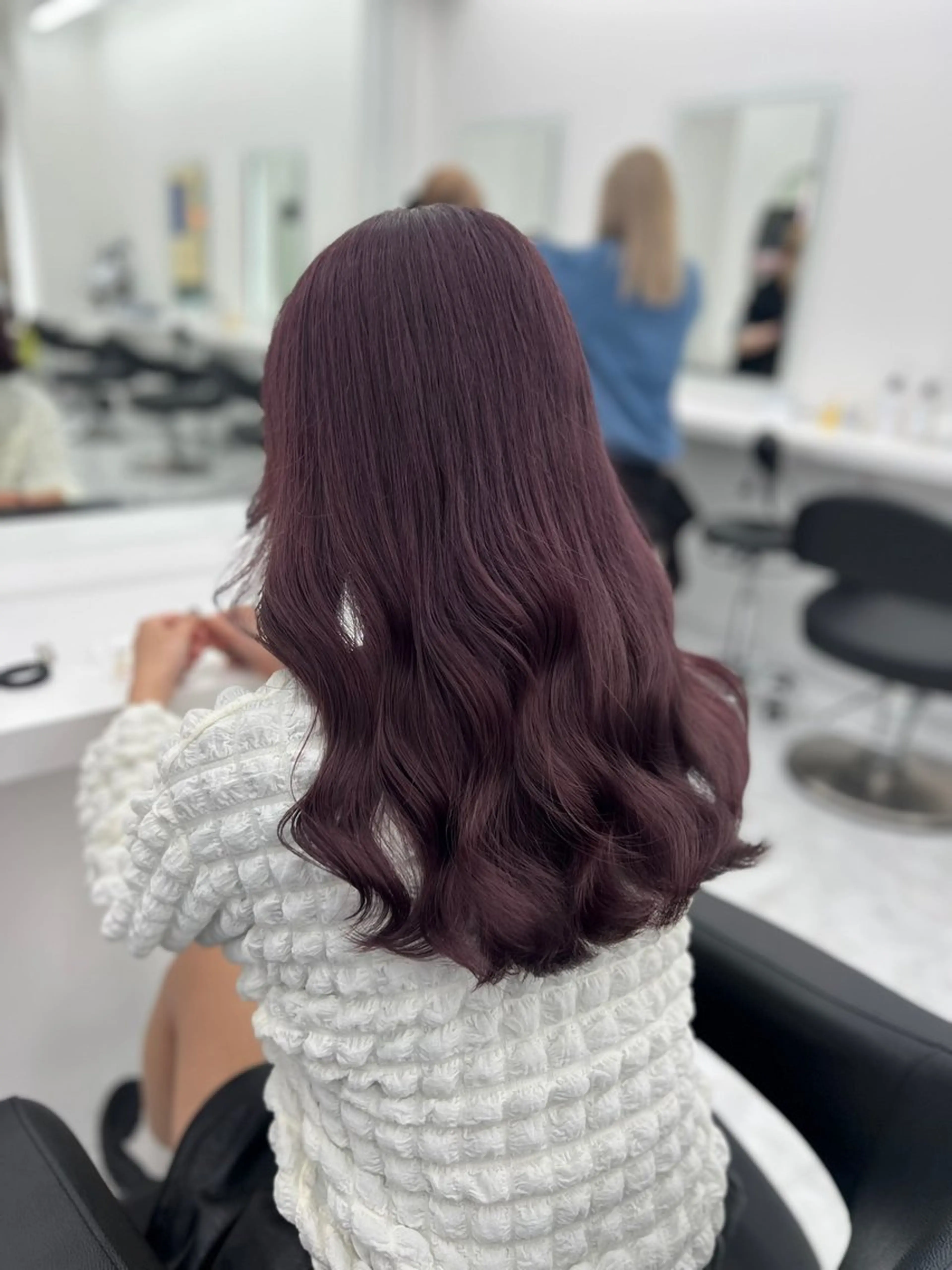 セミロング カラー カット ヘアカラー トリートメント ヘッドスパ ダブルカラー特化💖 韓国ヘア💖りくのヘアスタイル
