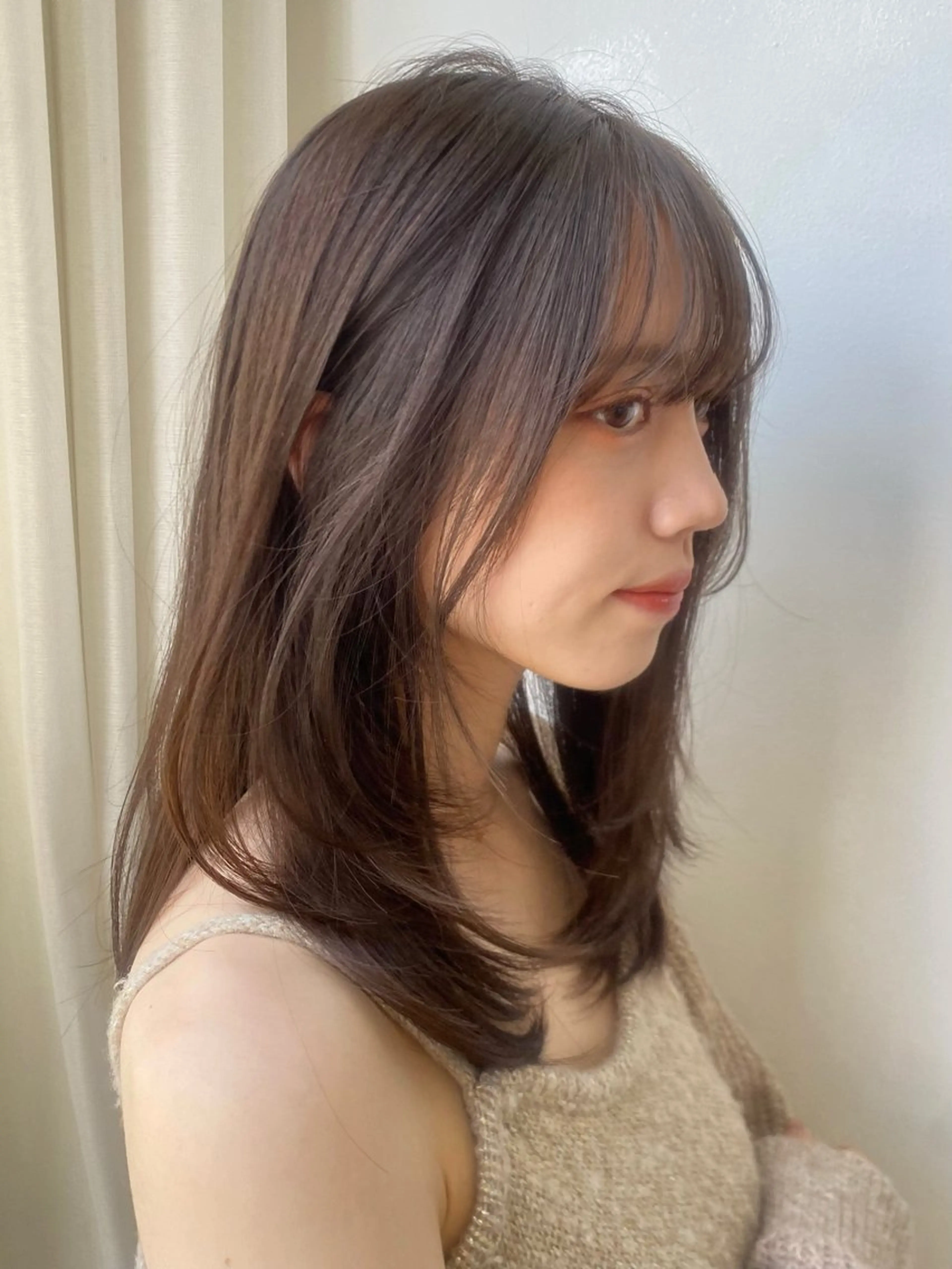 セミロング レイヤーカット 小顔レイヤーカット/ 似合わせヘア/まなみのヘアスタイル