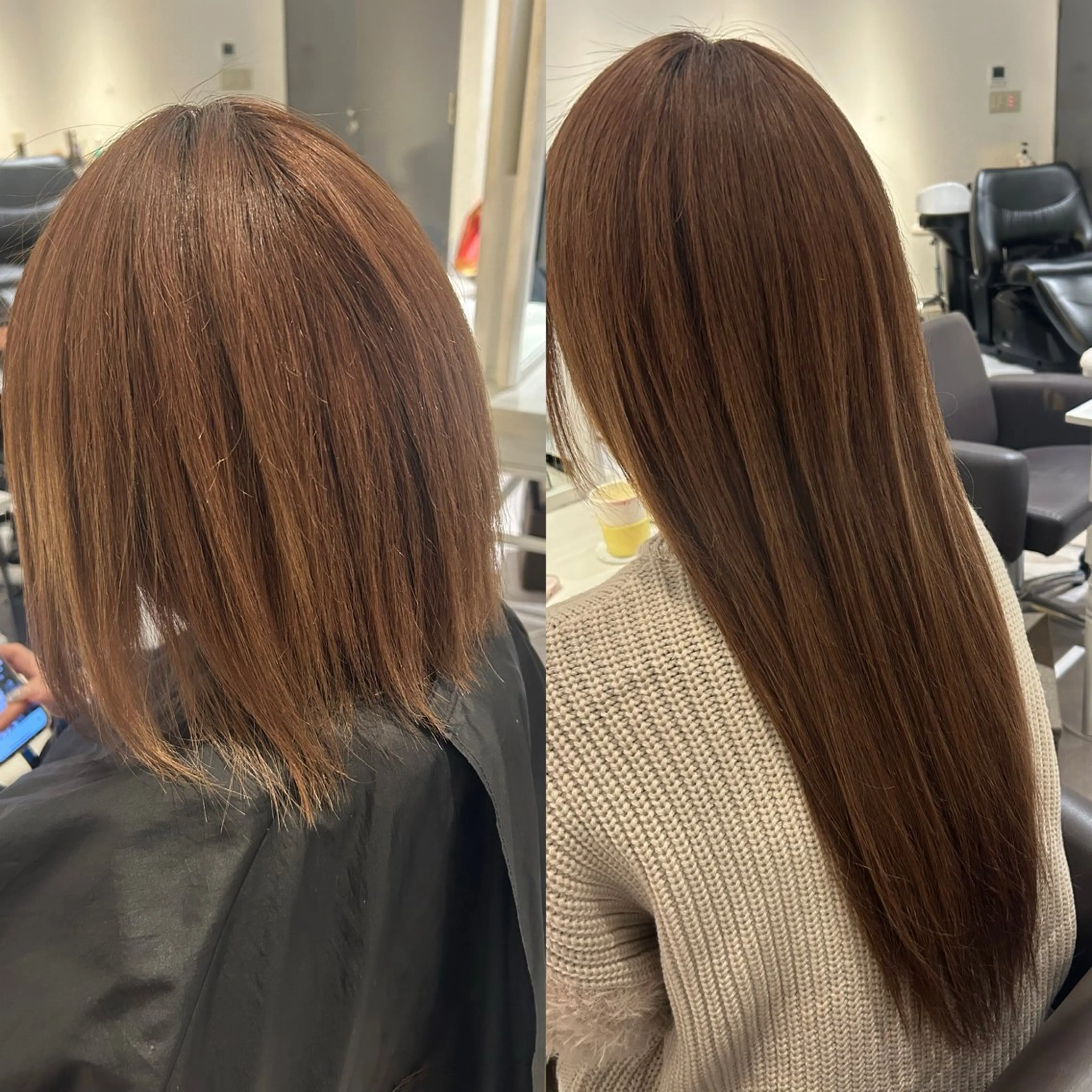 ロング カラー ヘアアレンジ シールエクステ バレイヤージュ ブラウンカラー ハイライトカラー ボブ カット ヘアカラー トリートメント エクステ ヘアセット alpha. カラーエクステ下妻のヘアスタイル
